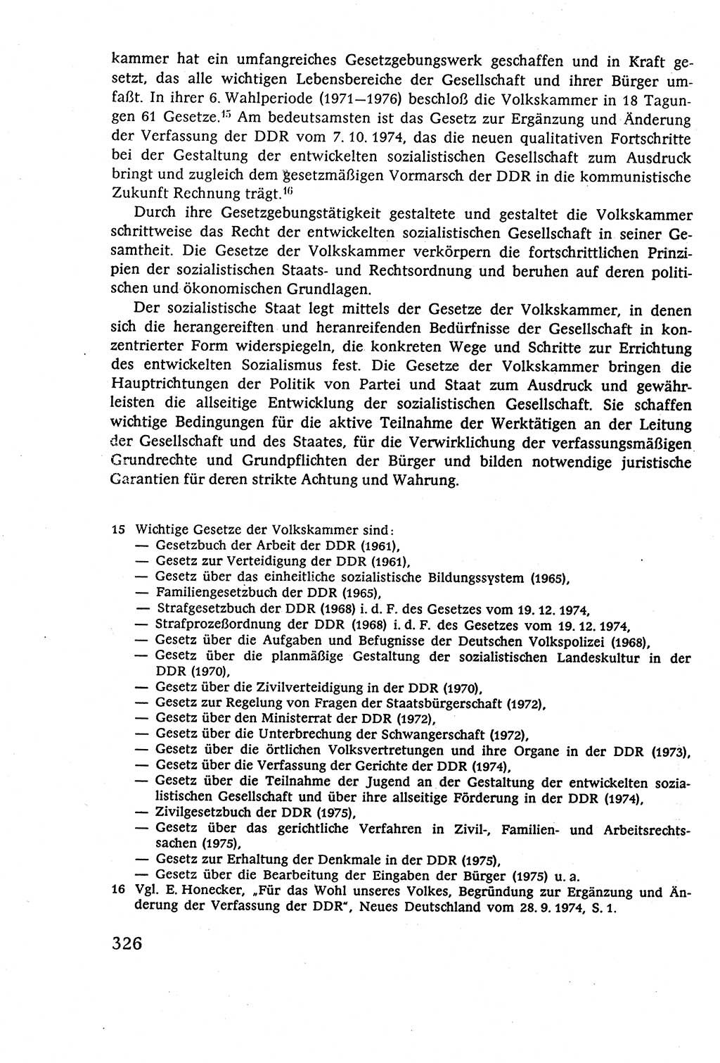 Staatsrecht der DDR (Deutsche Demokratische Republik), Lehrbuch 1977, Seite 326 (St.-R. DDR Lb. 1977, S. 326)