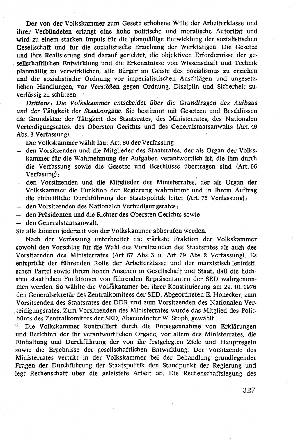 Staatsrecht der DDR (Deutsche Demokratische Republik), Lehrbuch 1977, Seite 327 (St.-R. DDR Lb. 1977, S. 327)