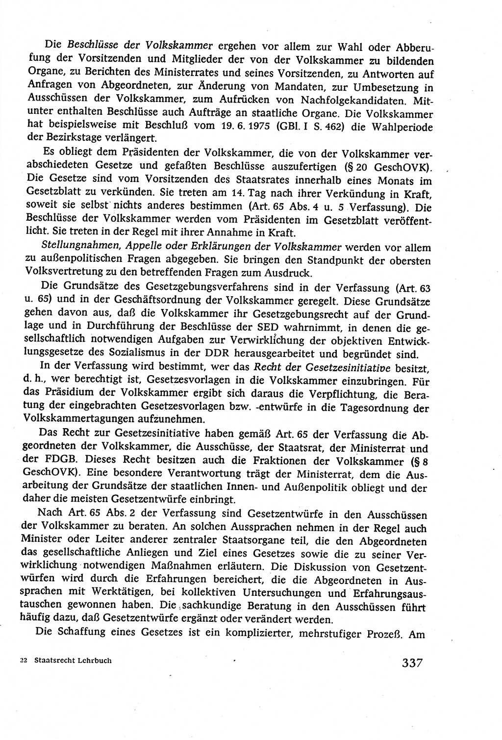 Staatsrecht der DDR (Deutsche Demokratische Republik), Lehrbuch 1977, Seite 337 (St.-R. DDR Lb. 1977, S. 337)