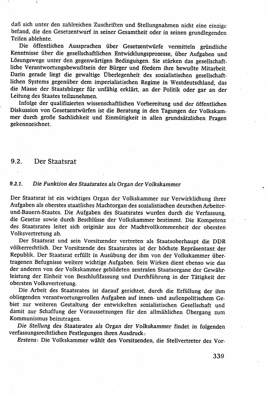 Staatsrecht der DDR (Deutsche Demokratische Republik), Lehrbuch 1977, Seite 339 (St.-R. DDR Lb. 1977, S. 339)