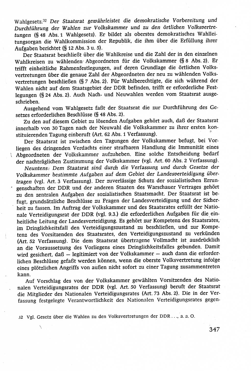 Staatsrecht der DDR (Deutsche Demokratische Republik), Lehrbuch 1977, Seite 347 (St.-R. DDR Lb. 1977, S. 347)