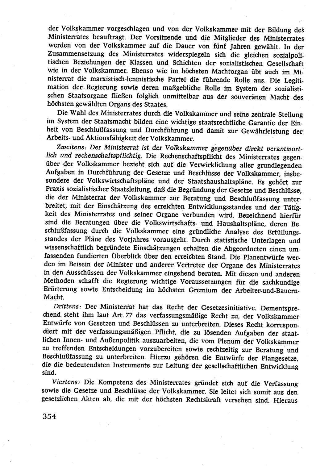 Staatsrecht der DDR (Deutsche Demokratische Republik), Lehrbuch 1977, Seite 354 (St.-R. DDR Lb. 1977, S. 354)