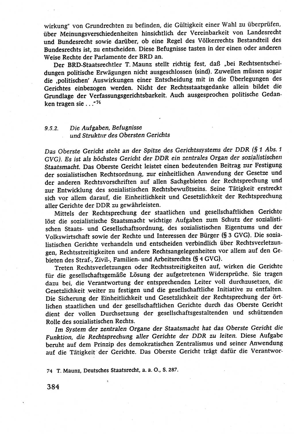 Staatsrecht der DDR (Deutsche Demokratische Republik), Lehrbuch 1977, Seite 384 (St.-R. DDR Lb. 1977, S. 384)