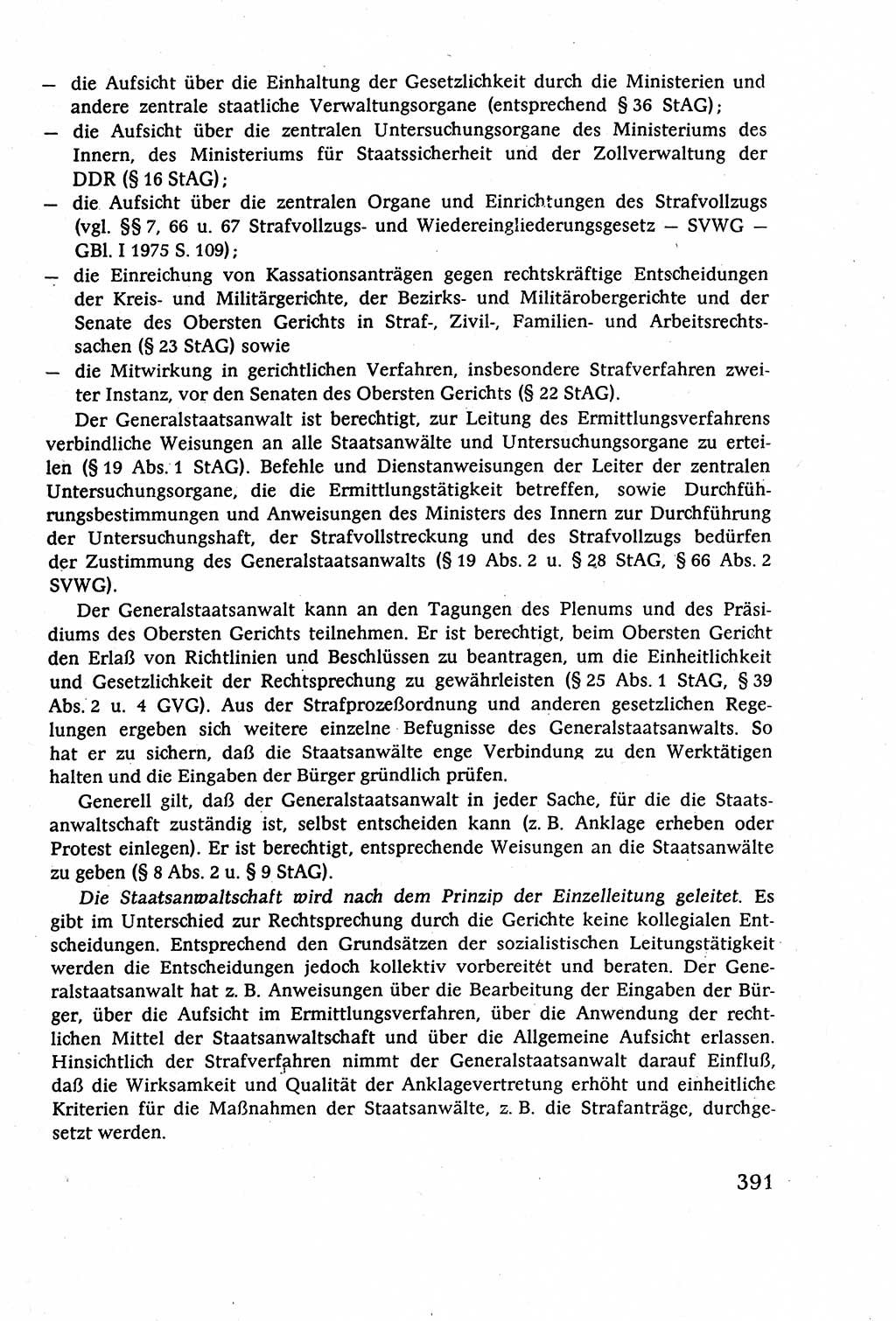 Staatsrecht der DDR (Deutsche Demokratische Republik), Lehrbuch 1977, Seite 391 (St.-R. DDR Lb. 1977, S. 391)