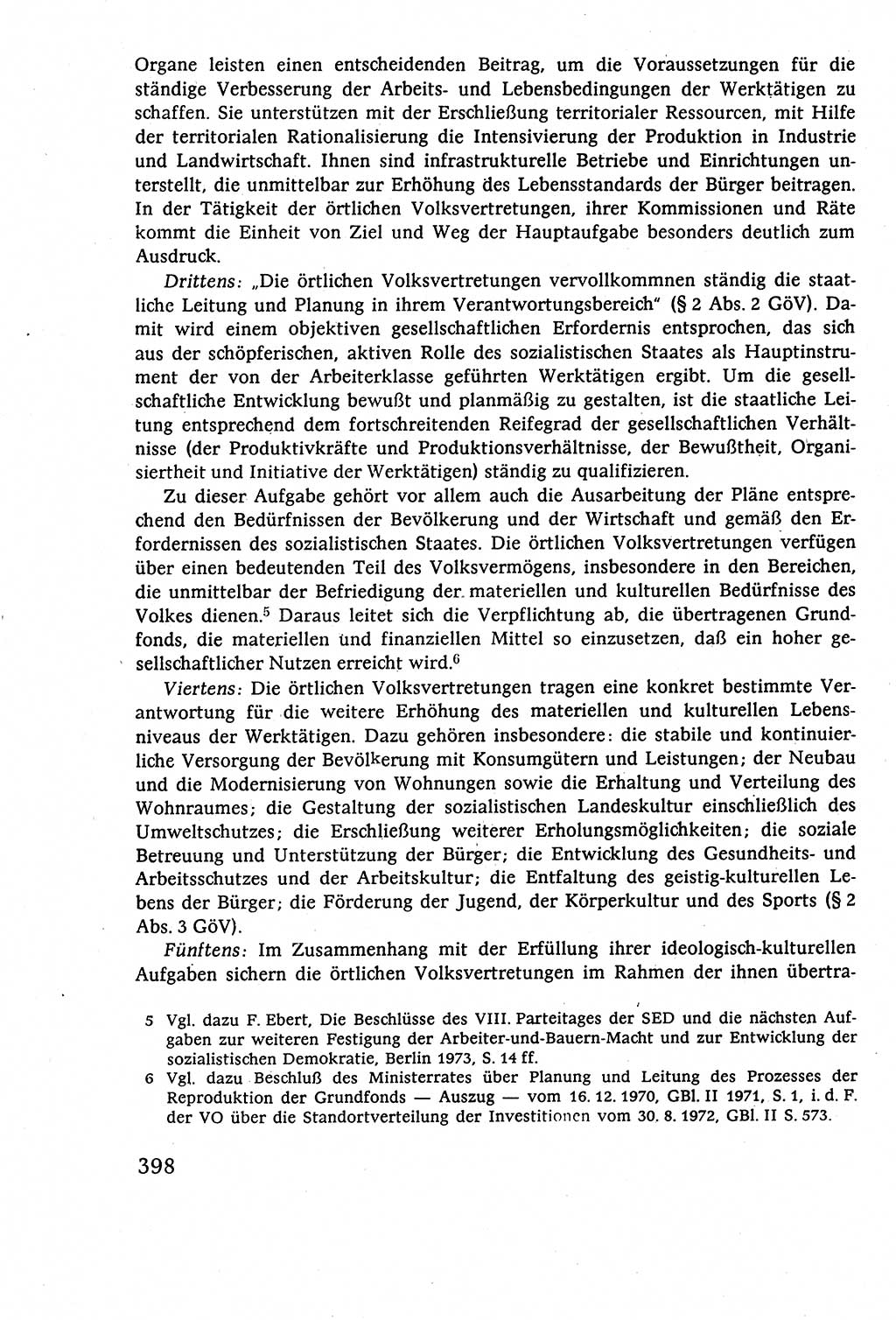 Staatsrecht der DDR (Deutsche Demokratische Republik), Lehrbuch 1977, Seite 398 (St.-R. DDR Lb. 1977, S. 398)