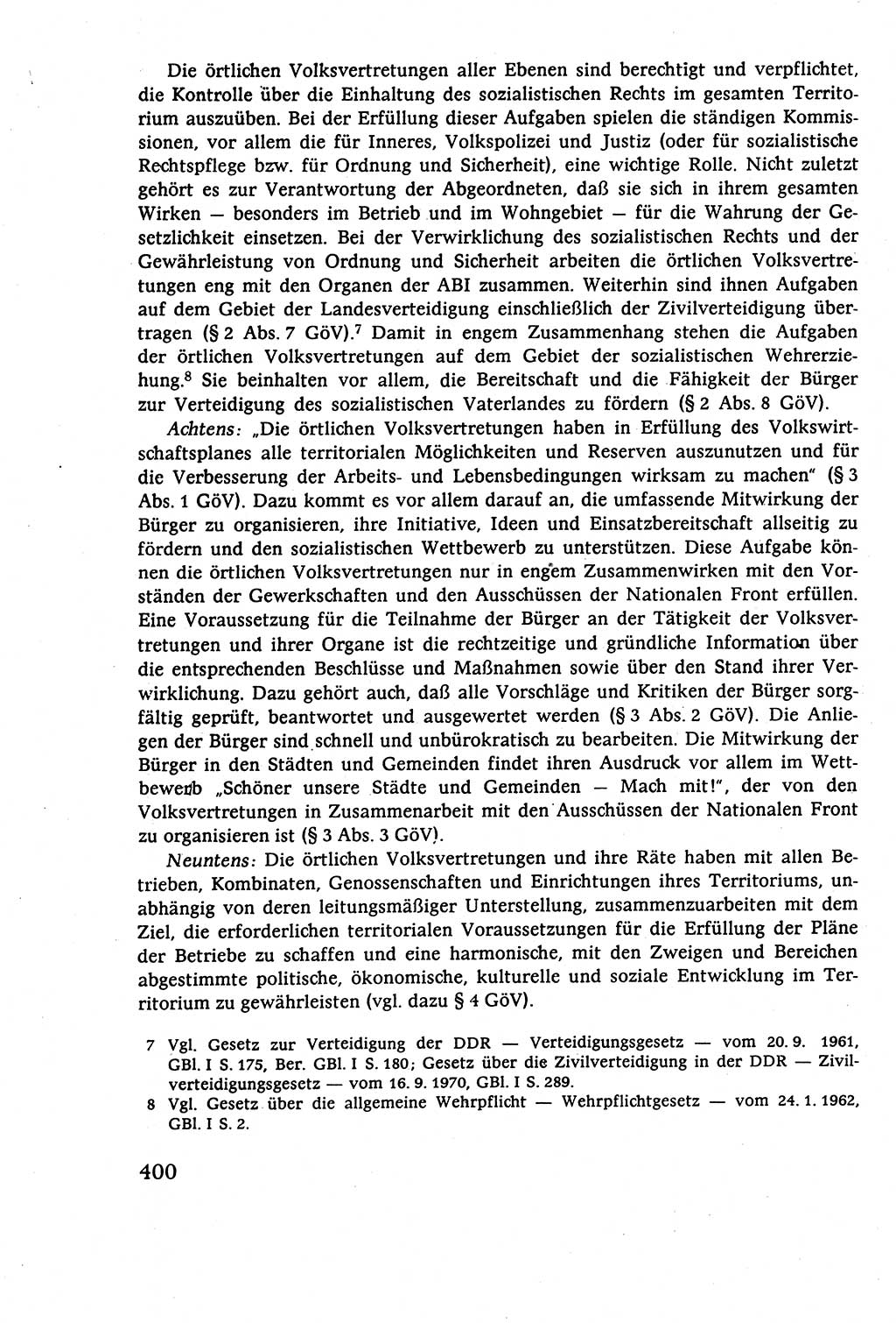 Staatsrecht der DDR (Deutsche Demokratische Republik), Lehrbuch 1977, Seite 400 (St.-R. DDR Lb. 1977, S. 400)
