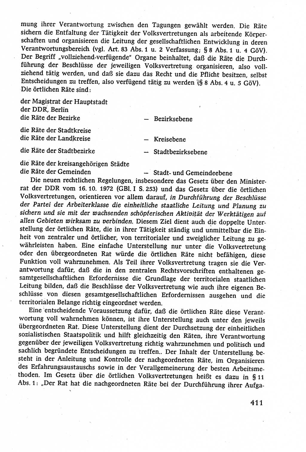 Staatsrecht der DDR (Deutsche Demokratische Republik), Lehrbuch 1977, Seite 411 (St.-R. DDR Lb. 1977, S. 411)
