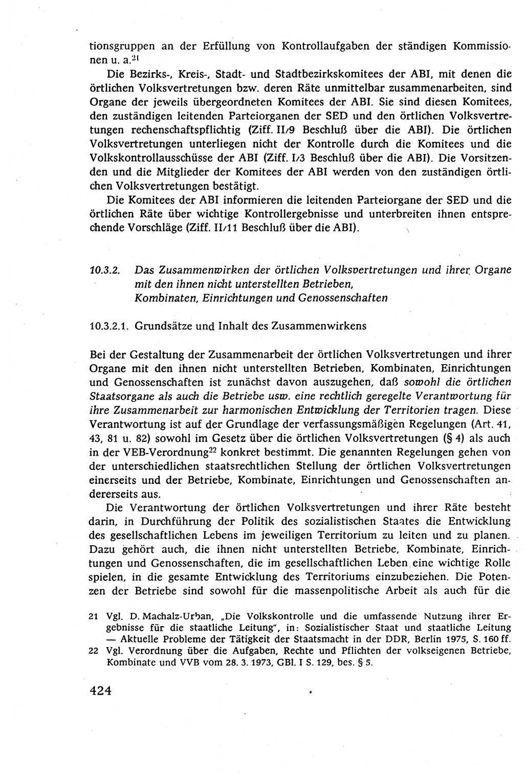 Staatsrecht der DDR (Deutsche Demokratische Republik), Lehrbuch 1977, Seite 424 (St.-R. DDR Lb. 1977, S. 424)