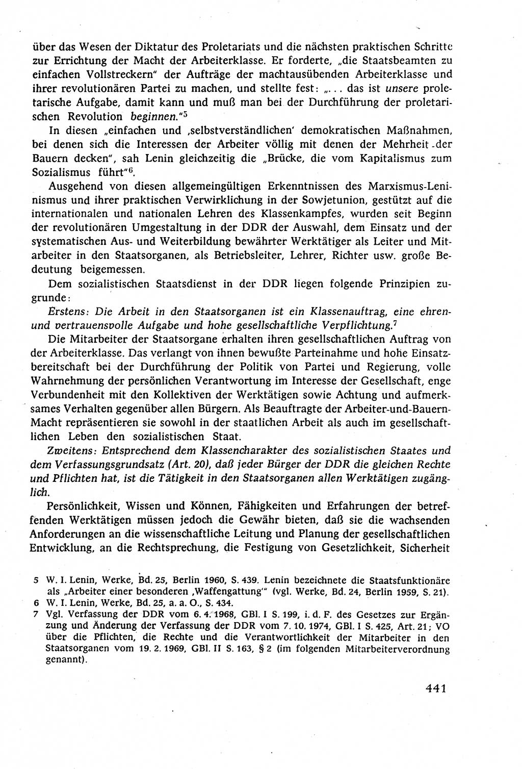 Staatsrecht der DDR (Deutsche Demokratische Republik), Lehrbuch 1977, Seite 441 (St.-R. DDR Lb. 1977, S. 441)