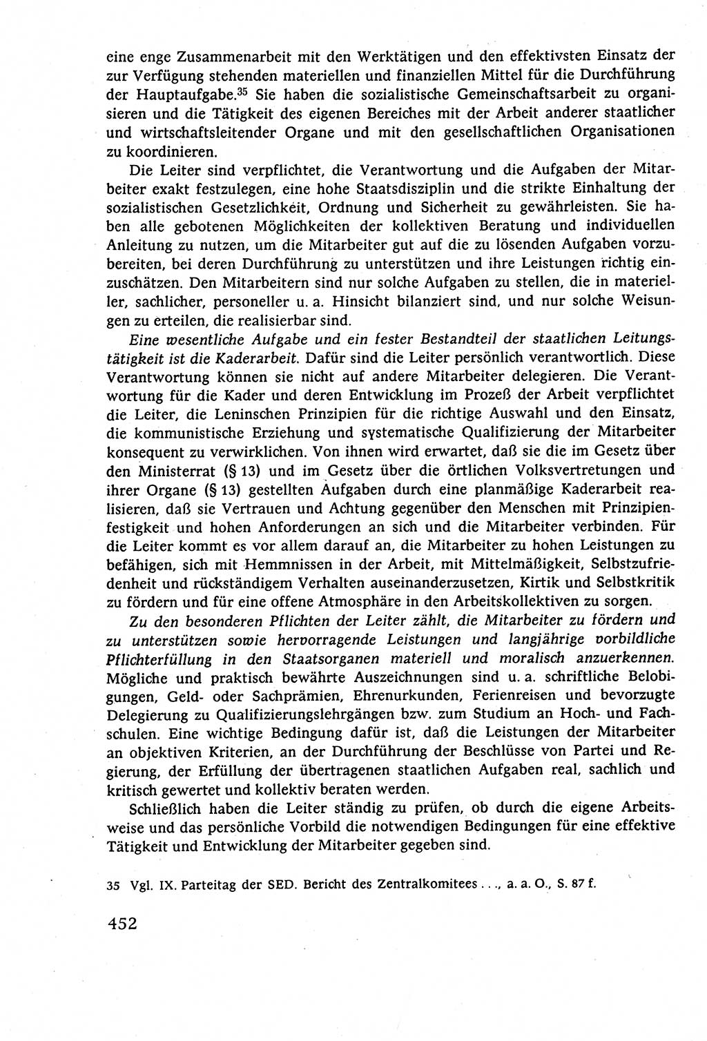 Staatsrecht der DDR (Deutsche Demokratische Republik), Lehrbuch 1977, Seite 452 (St.-R. DDR Lb. 1977, S. 452)