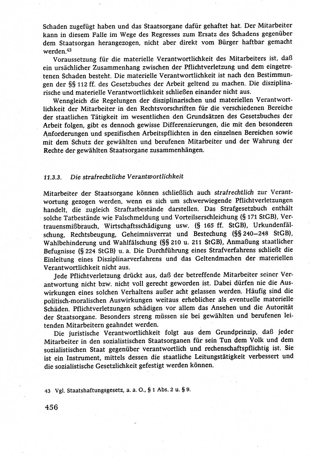 Staatsrecht der DDR (Deutsche Demokratische Republik), Lehrbuch 1977, Seite 456 (St.-R. DDR Lb. 1977, S. 456)