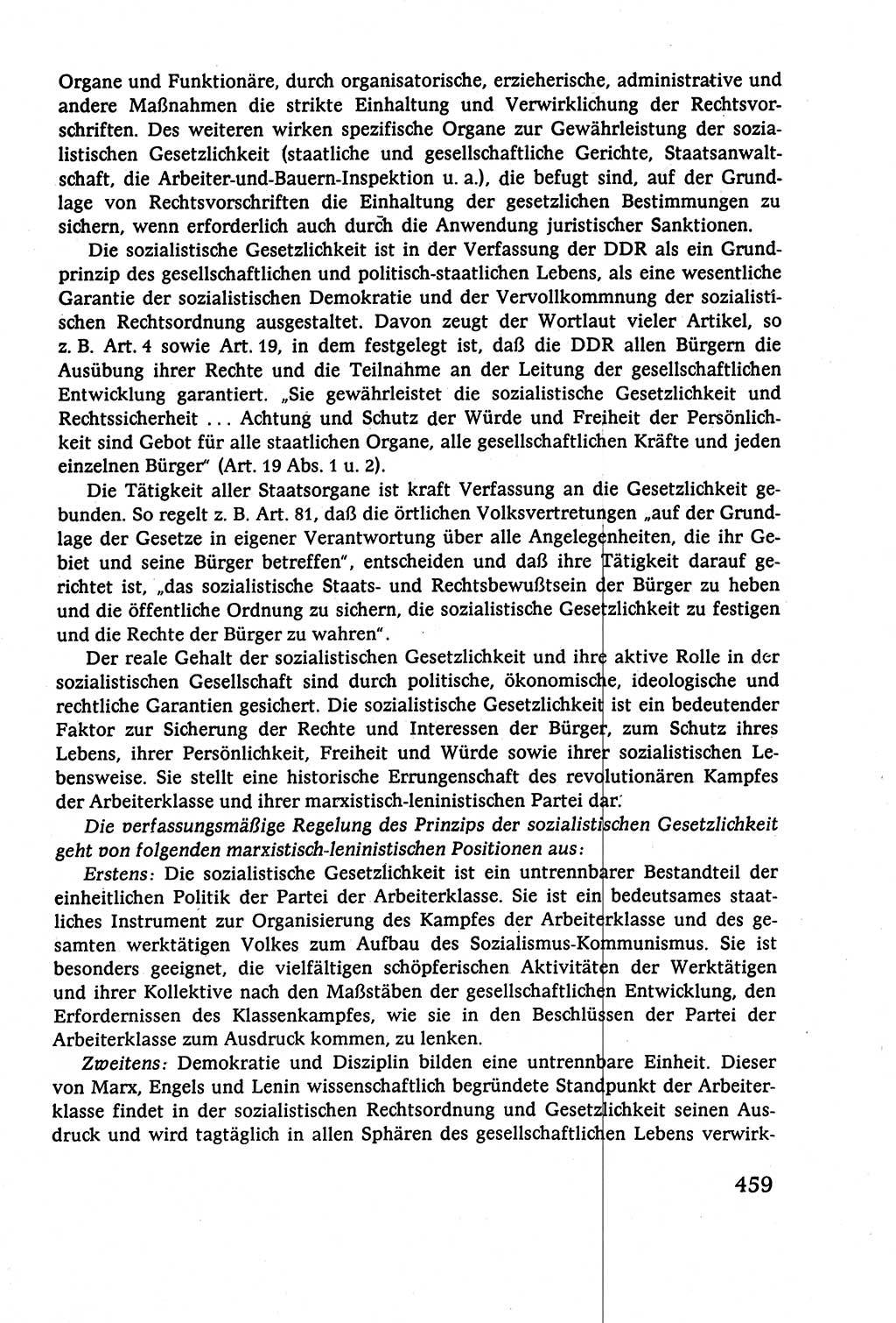 Staatsrecht der DDR (Deutsche Demokratische Republik), Lehrbuch 1977, Seite 459 (St.-R. DDR Lb. 1977, S. 459)