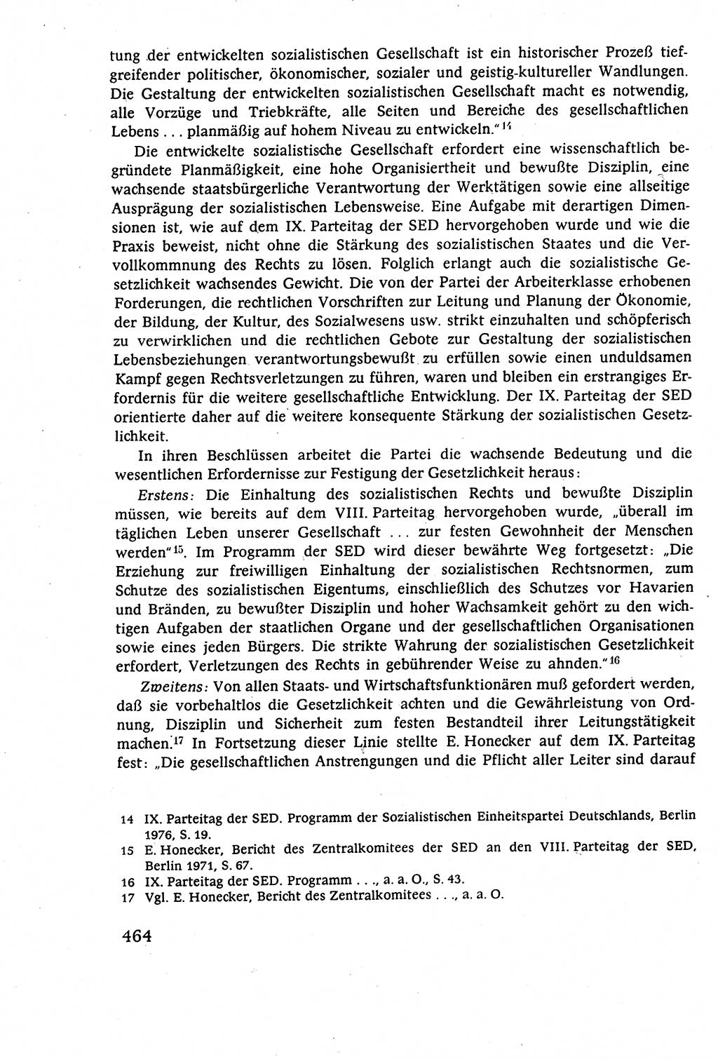 Staatsrecht der DDR (Deutsche Demokratische Republik), Lehrbuch 1977, Seite 464 (St.-R. DDR Lb. 1977, S. 464)