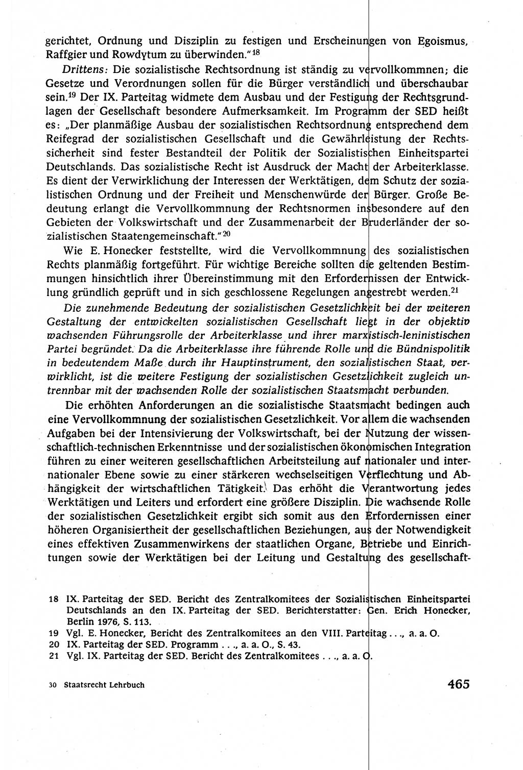 Staatsrecht der DDR (Deutsche Demokratische Republik), Lehrbuch 1977, Seite 465 (St.-R. DDR Lb. 1977, S. 465)