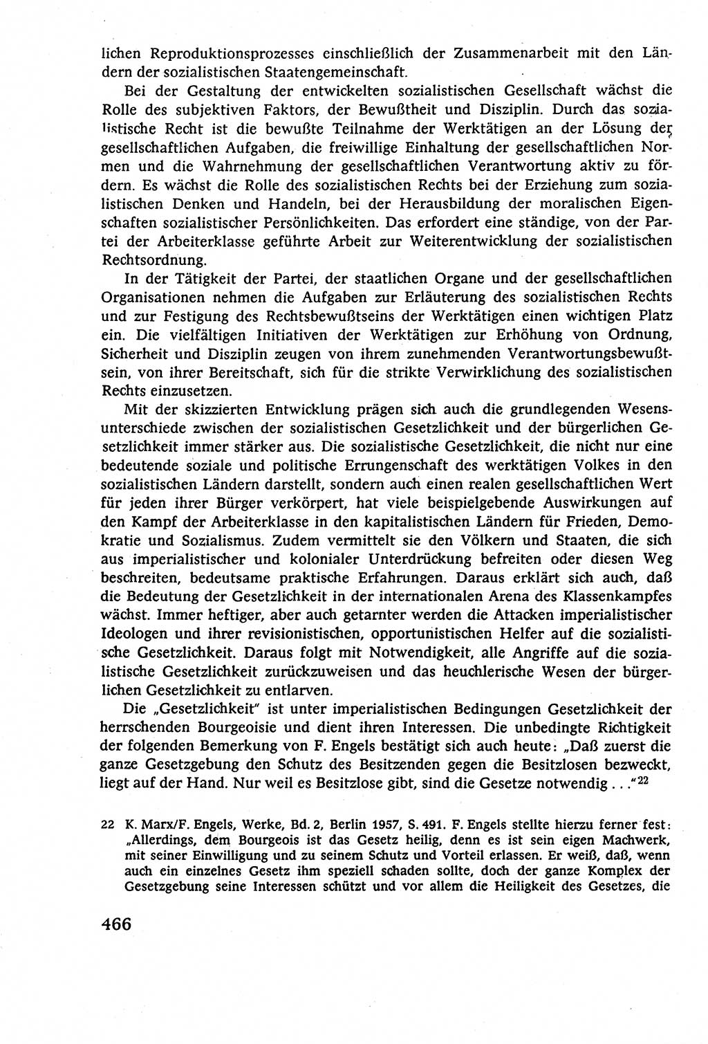 Staatsrecht der DDR (Deutsche Demokratische Republik), Lehrbuch 1977, Seite 466 (St.-R. DDR Lb. 1977, S. 466)