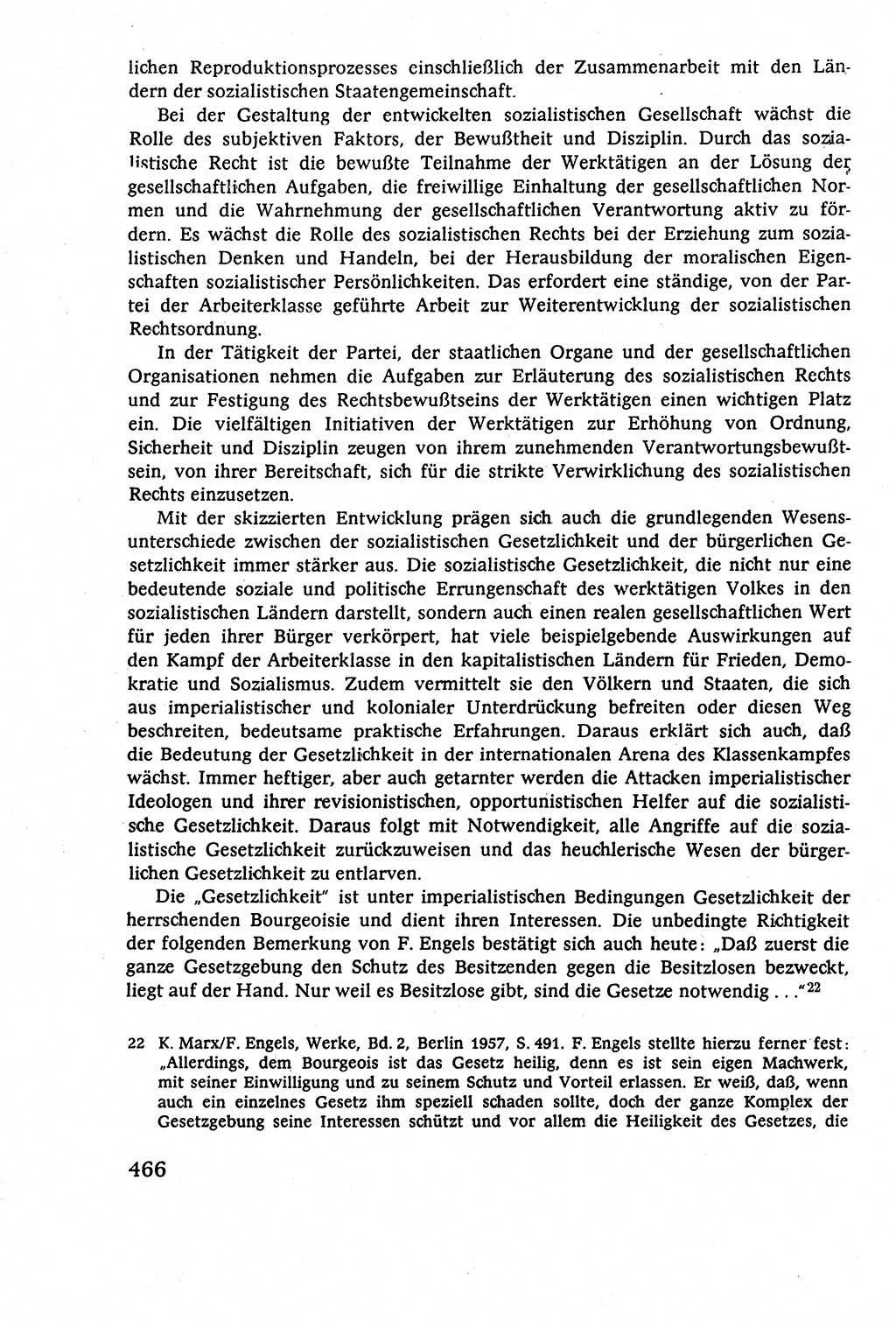 Staatsrecht der DDR (Deutsche Demokratische Republik), Lehrbuch 1977, Seite 466 (St.-R. DDR Lb. 1977, S. 466)