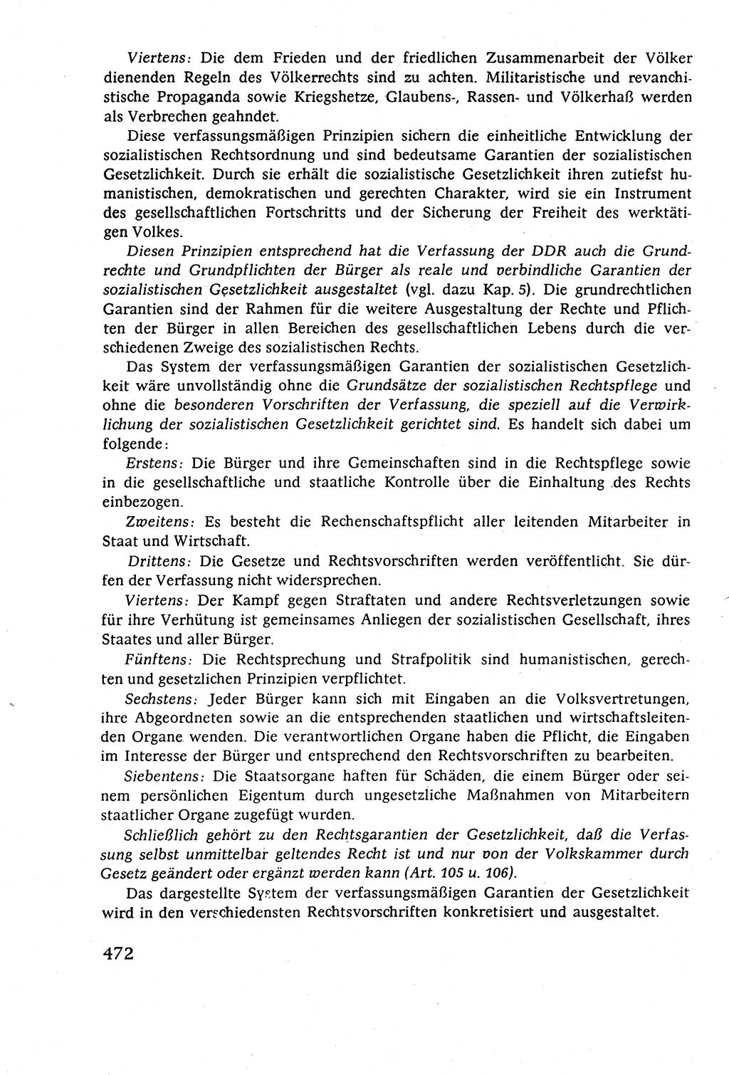 Staatsrecht der DDR (Deutsche Demokratische Republik), Lehrbuch 1977, Seite 472 (St.-R. DDR Lb. 1977, S. 472)