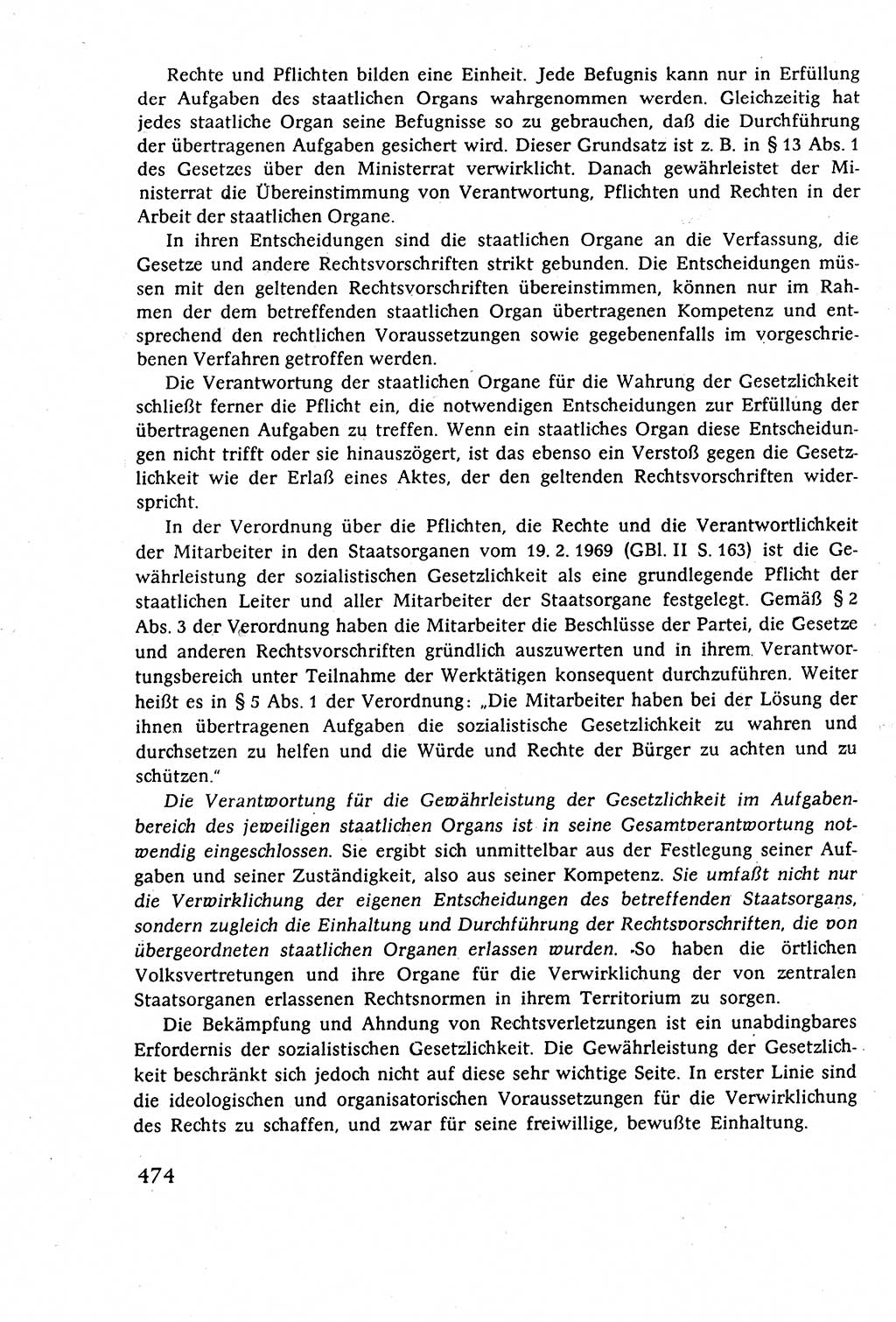 Staatsrecht der DDR (Deutsche Demokratische Republik), Lehrbuch 1977, Seite 474 (St.-R. DDR Lb. 1977, S. 474)