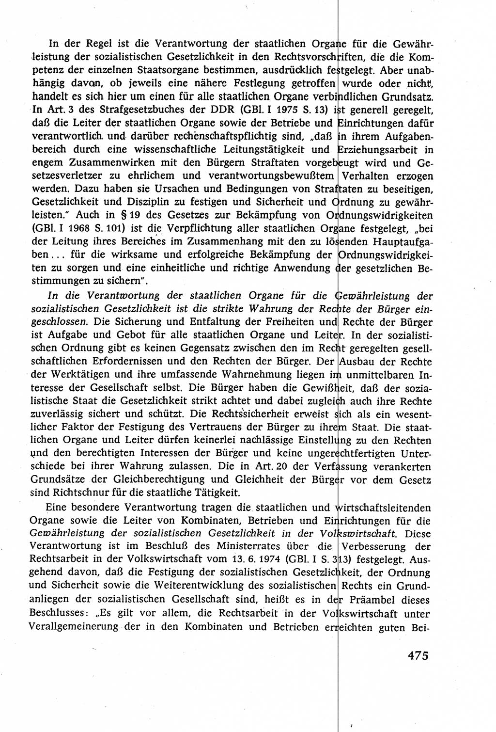 Staatsrecht der DDR (Deutsche Demokratische Republik), Lehrbuch 1977, Seite 475 (St.-R. DDR Lb. 1977, S. 475)