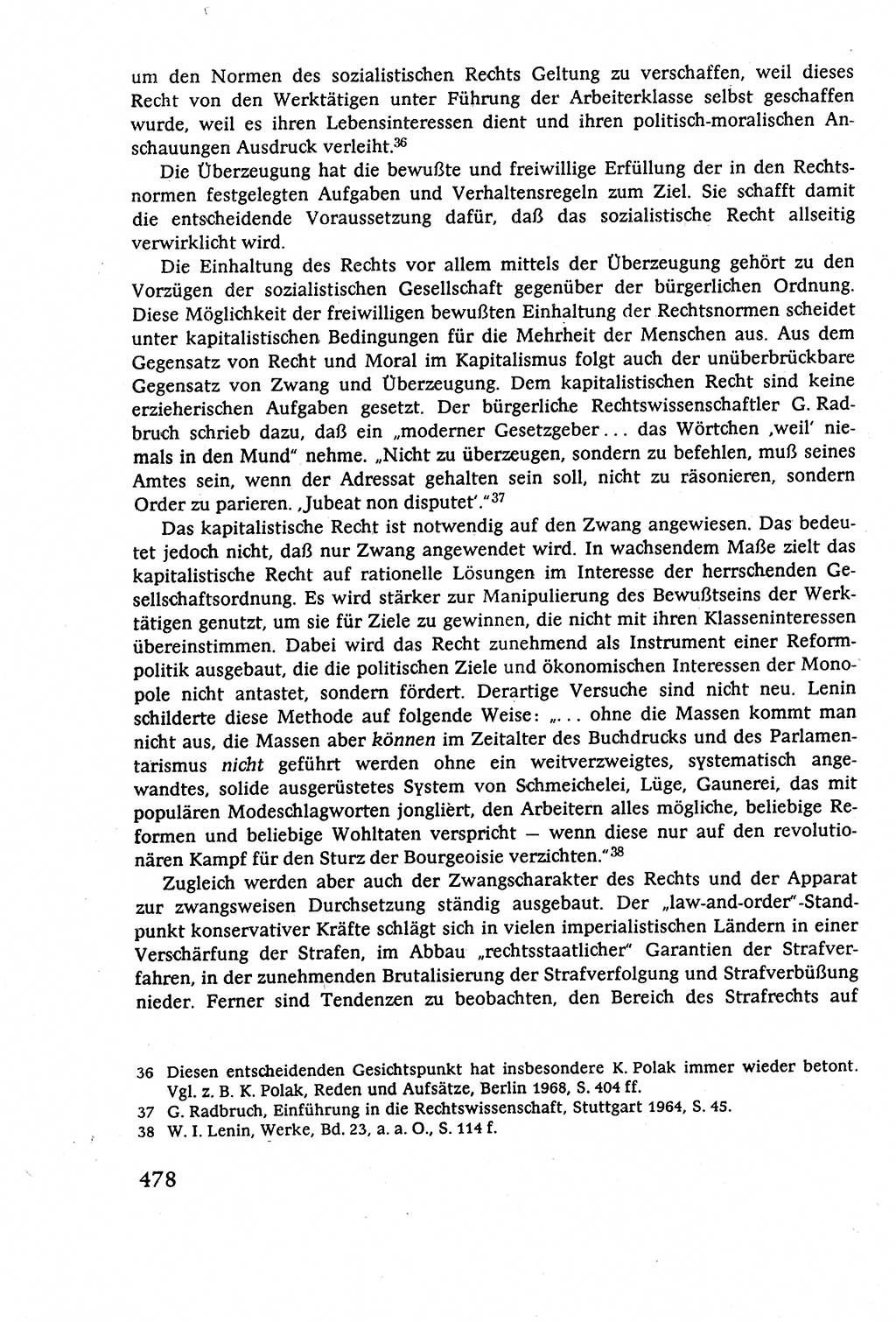 Staatsrecht der DDR (Deutsche Demokratische Republik), Lehrbuch 1977, Seite 478 (St.-R. DDR Lb. 1977, S. 478)