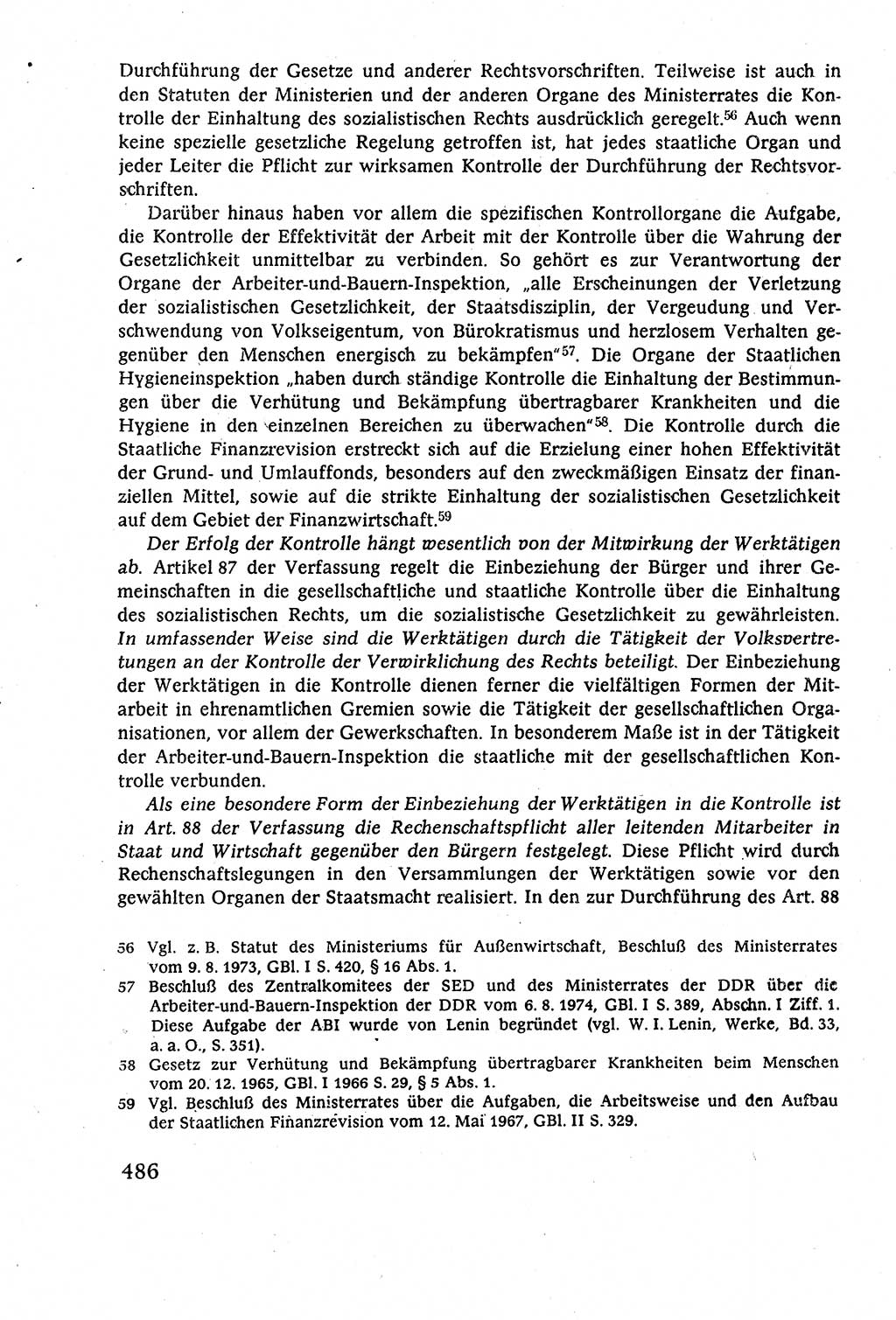 Staatsrecht der DDR (Deutsche Demokratische Republik), Lehrbuch 1977, Seite 486 (St.-R. DDR Lb. 1977, S. 486)