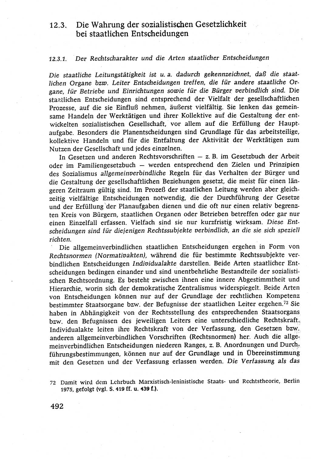 Staatsrecht der DDR (Deutsche Demokratische Republik), Lehrbuch 1977, Seite 492 (St.-R. DDR Lb. 1977, S. 492)