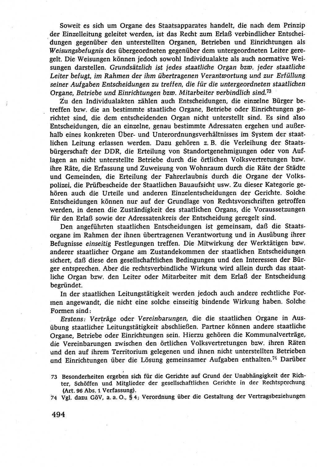 Staatsrecht der DDR (Deutsche Demokratische Republik), Lehrbuch 1977, Seite 494 (St.-R. DDR Lb. 1977, S. 494)