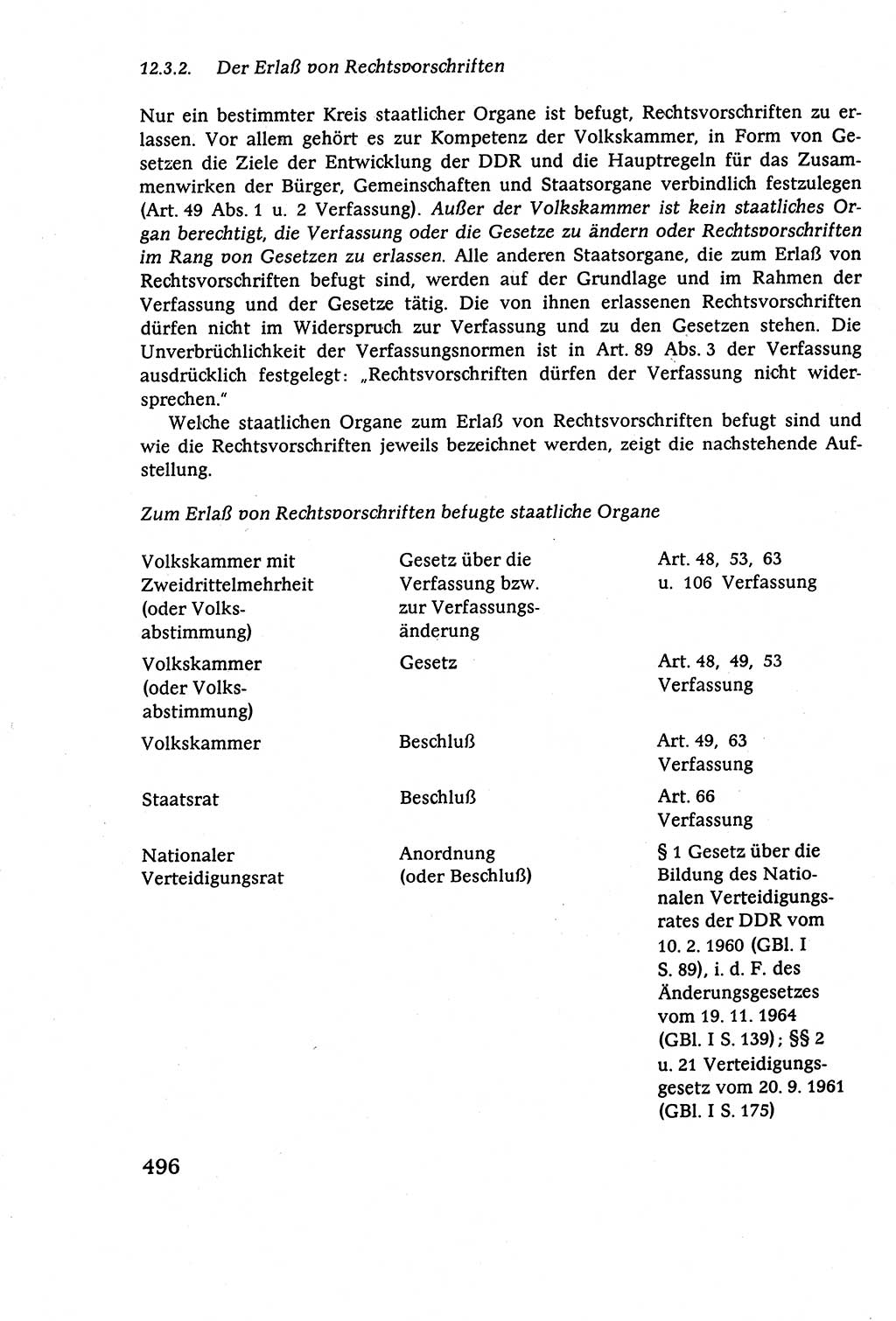 Staatsrecht der DDR (Deutsche Demokratische Republik), Lehrbuch 1977, Seite 496 (St.-R. DDR Lb. 1977, S. 496)