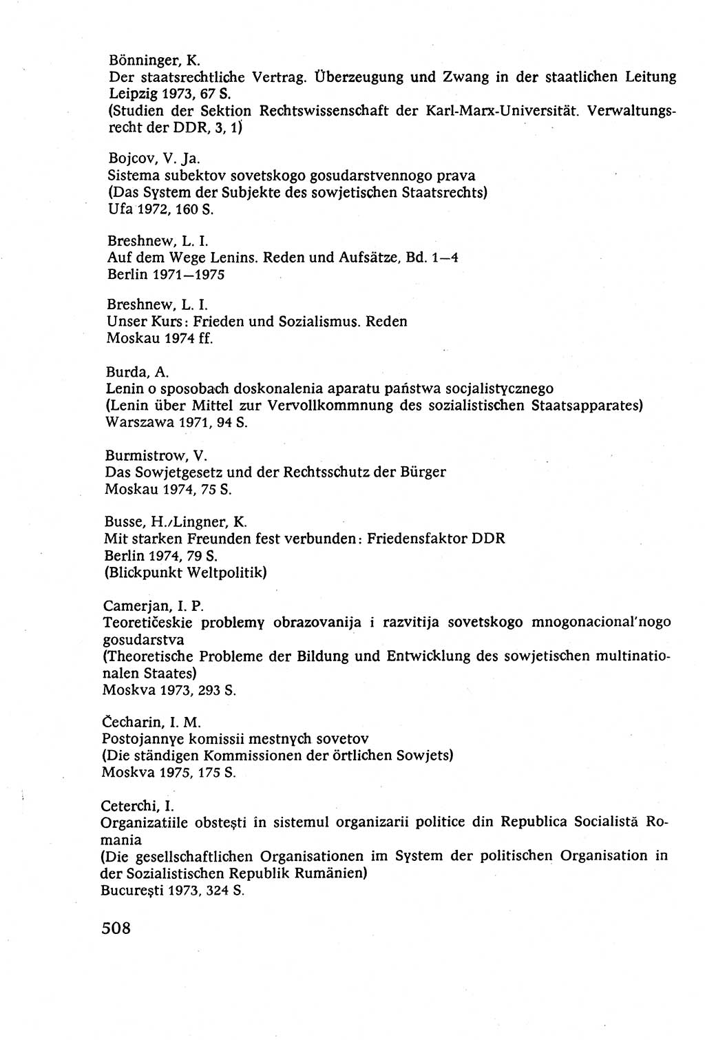 Staatsrecht der DDR (Deutsche Demokratische Republik), Lehrbuch 1977, Seite 508 (St.-R. DDR Lb. 1977, S. 508)