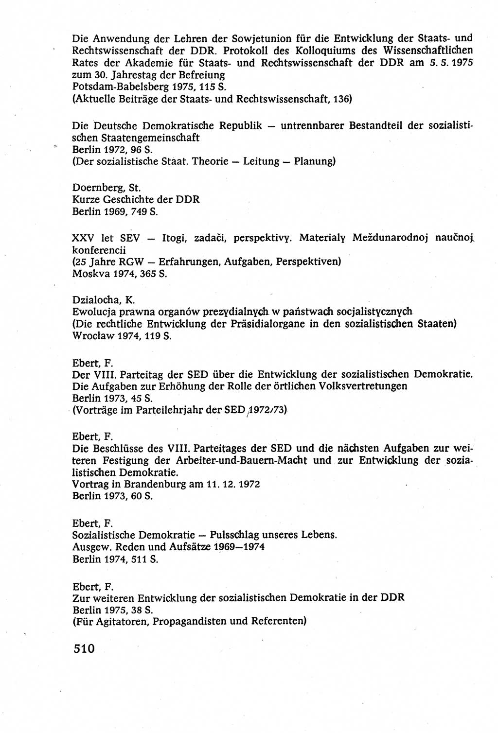 Staatsrecht der DDR (Deutsche Demokratische Republik), Lehrbuch 1977, Seite 510 (St.-R. DDR Lb. 1977, S. 510)