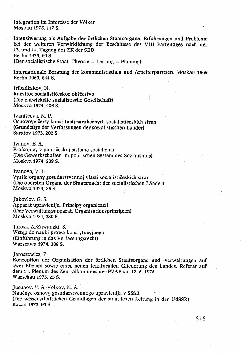 Staatsrecht der DDR (Deutsche Demokratische Republik), Lehrbuch 1977, Seite 515 (St.-R. DDR Lb. 1977, S. 515)