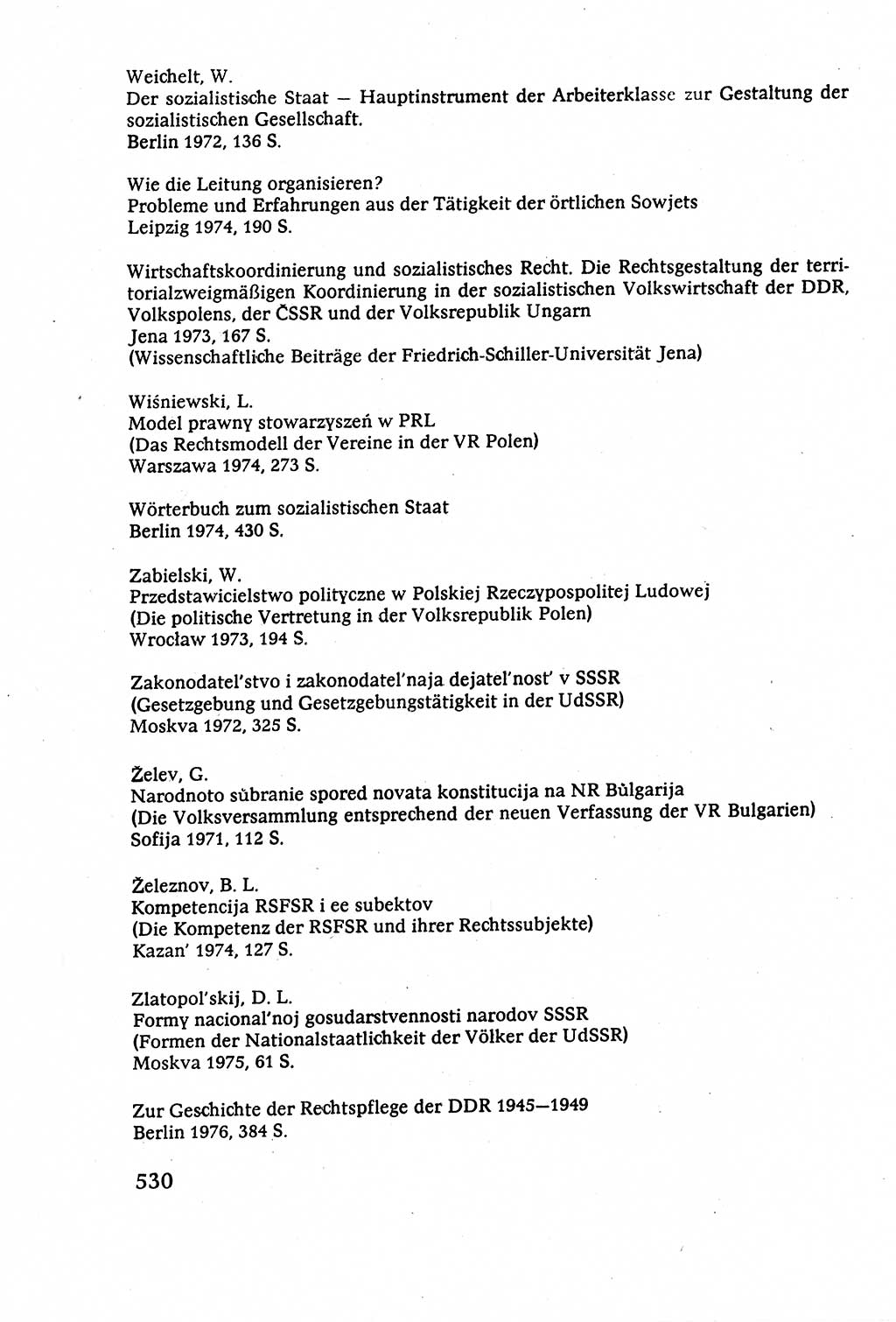 Staatsrecht der DDR (Deutsche Demokratische Republik), Lehrbuch 1977, Seite 530 (St.-R. DDR Lb. 1977, S. 530)