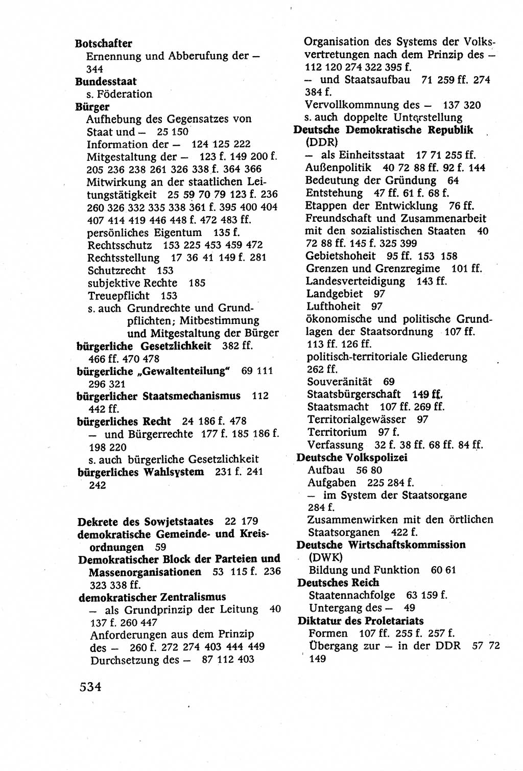 Staatsrecht der DDR (Deutsche Demokratische Republik), Lehrbuch 1977, Seite 534 (St.-R. DDR Lb. 1977, S. 534)