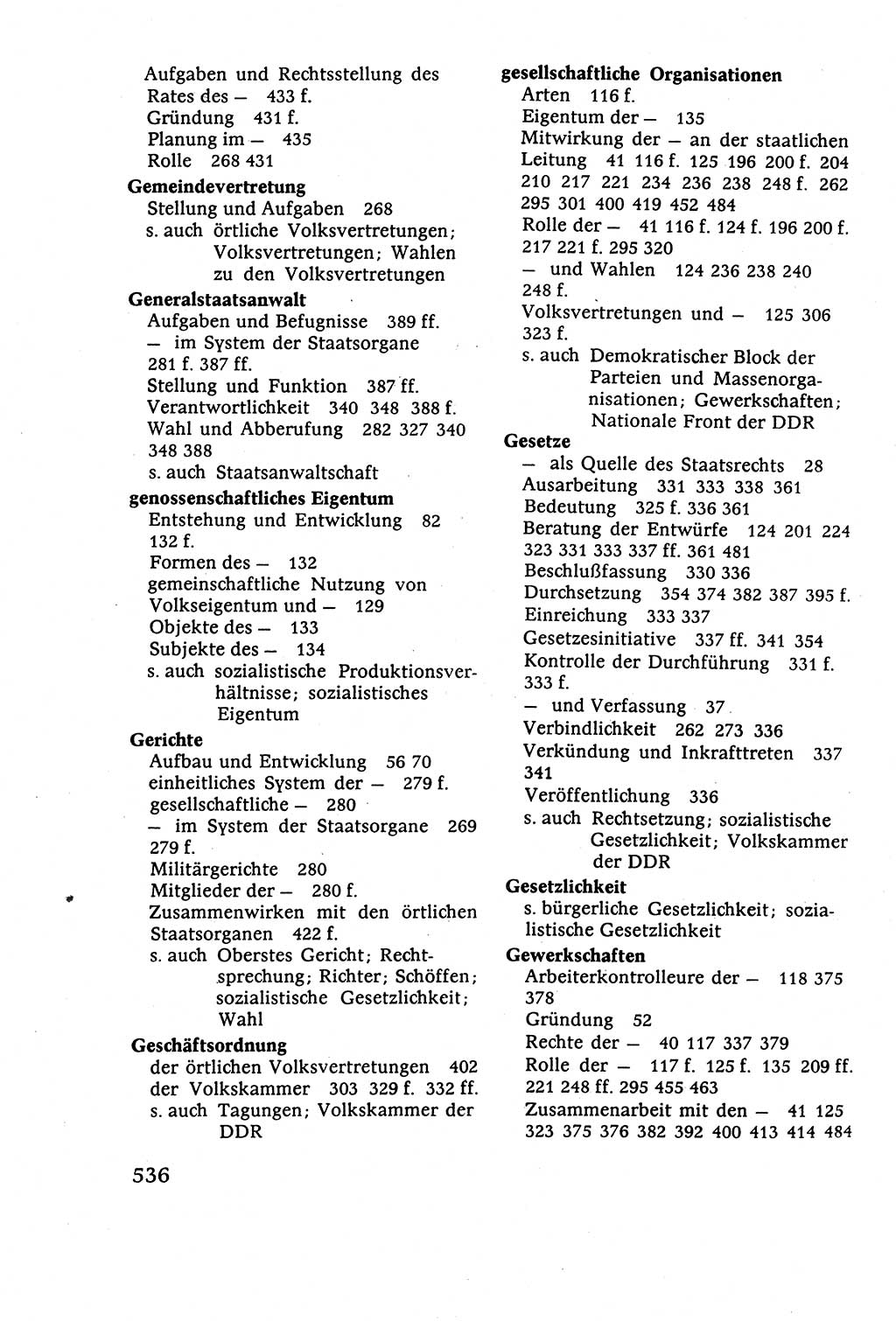 Staatsrecht der DDR (Deutsche Demokratische Republik), Lehrbuch 1977, Seite 536 (St.-R. DDR Lb. 1977, S. 536)