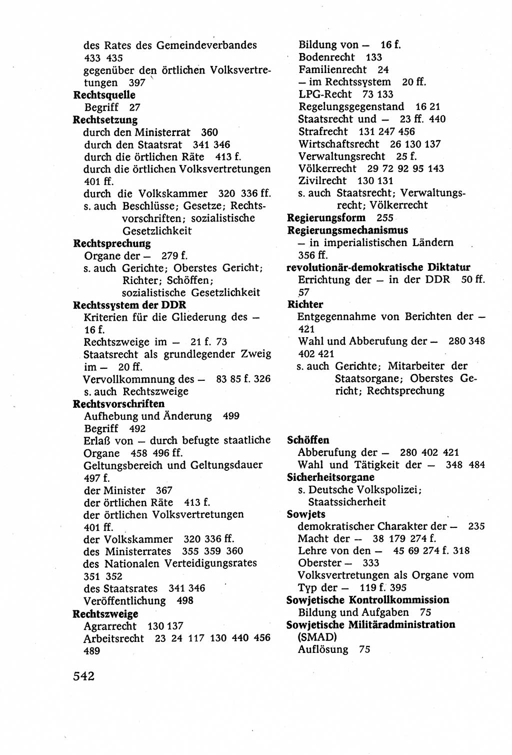Staatsrecht der DDR (Deutsche Demokratische Republik), Lehrbuch 1977, Seite 542 (St.-R. DDR Lb. 1977, S. 542)