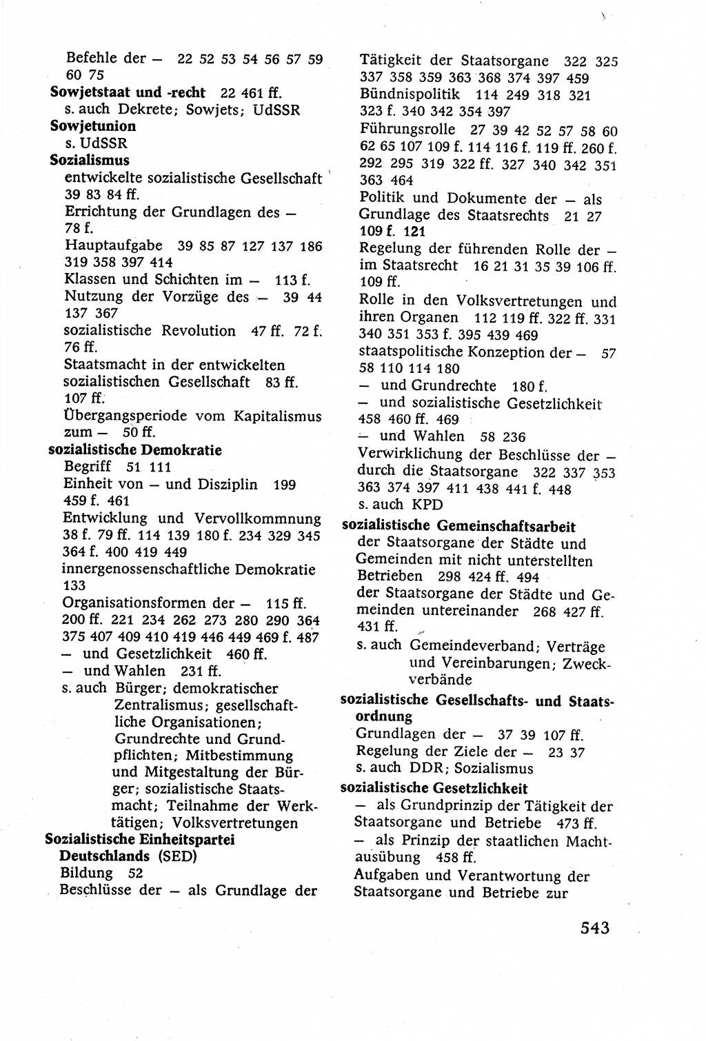 Staatsrecht der DDR (Deutsche Demokratische Republik), Lehrbuch 1977, Seite 543 (St.-R. DDR Lb. 1977, S. 543)