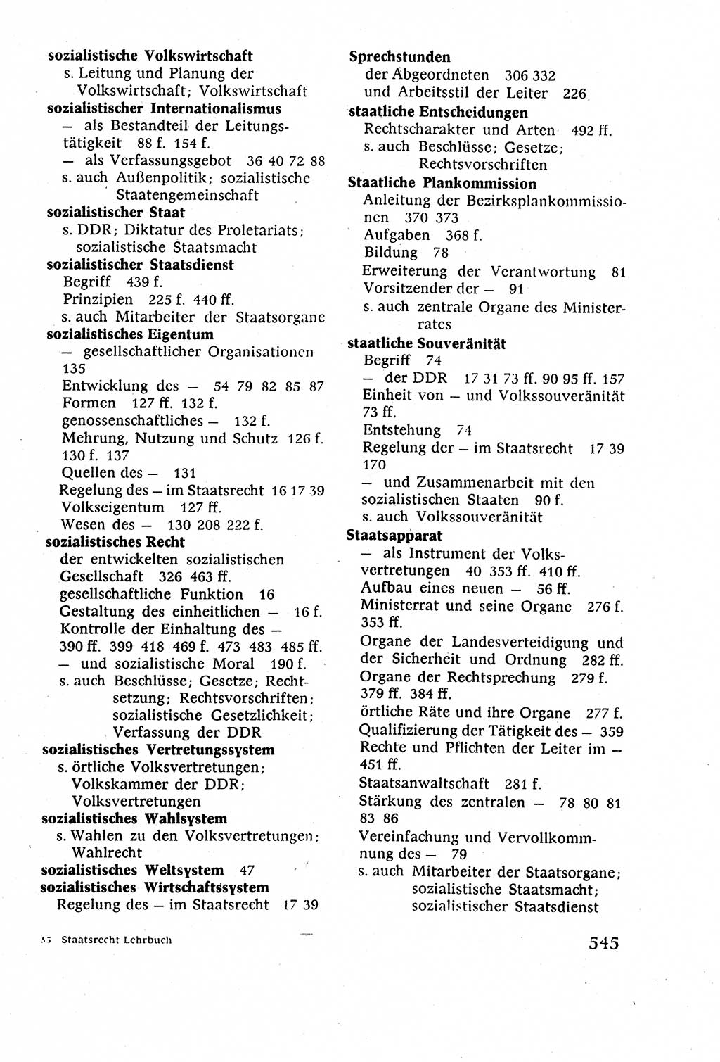 Staatsrecht der DDR (Deutsche Demokratische Republik), Lehrbuch 1977, Seite 545 (St.-R. DDR Lb. 1977, S. 545)