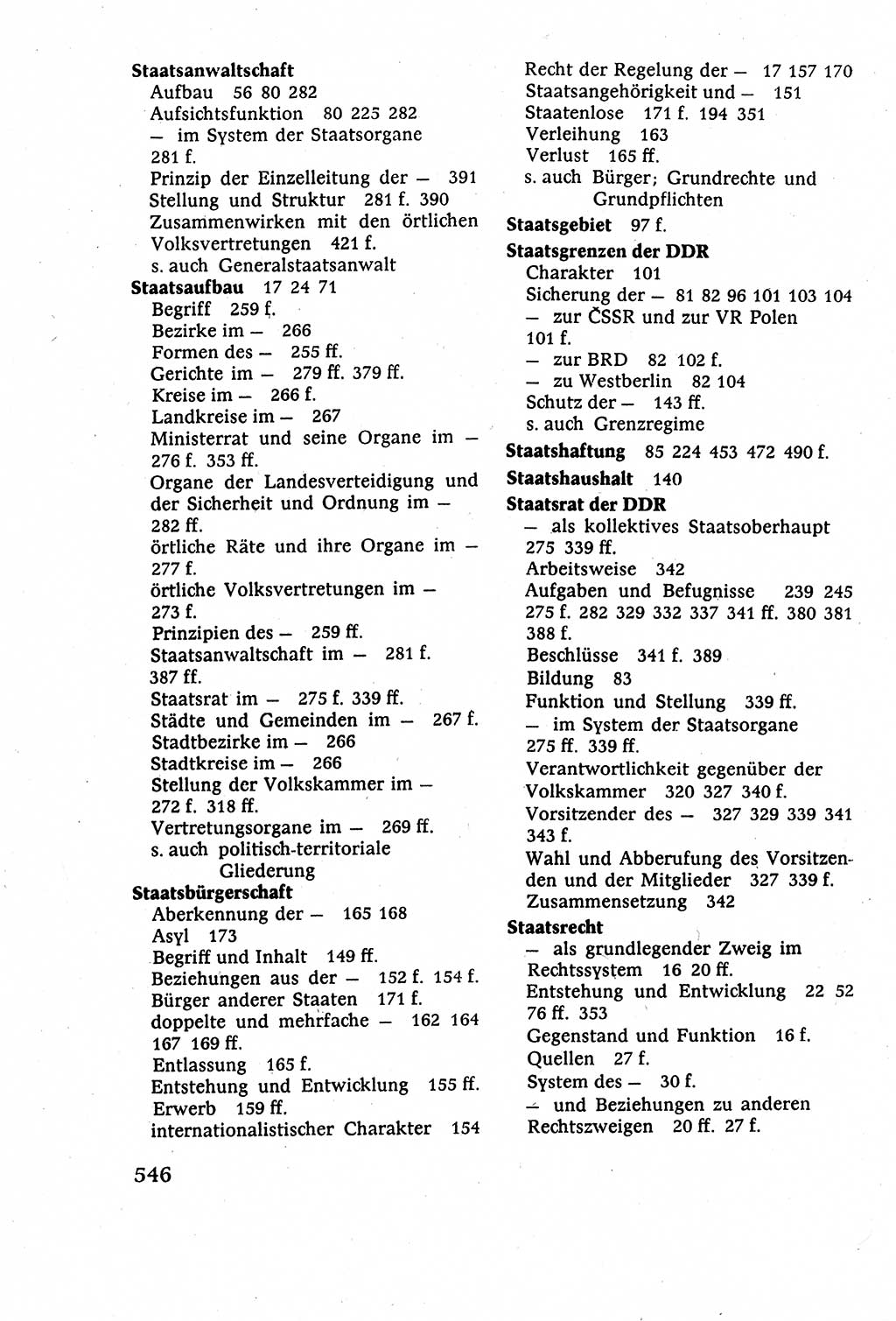 Staatsrecht der DDR (Deutsche Demokratische Republik), Lehrbuch 1977, Seite 546 (St.-R. DDR Lb. 1977, S. 546)