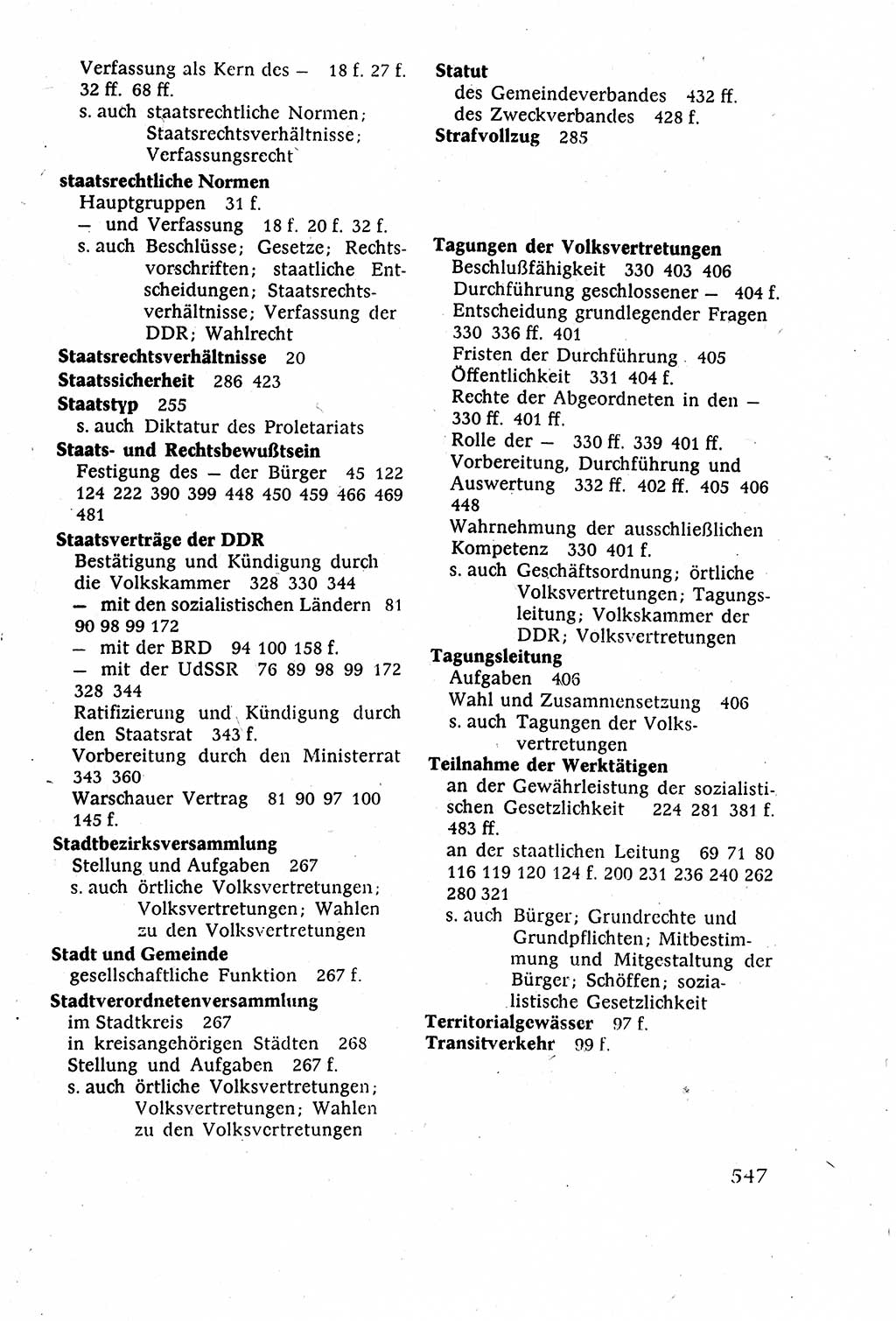 Staatsrecht der DDR (Deutsche Demokratische Republik), Lehrbuch 1977, Seite 547 (St.-R. DDR Lb. 1977, S. 547)