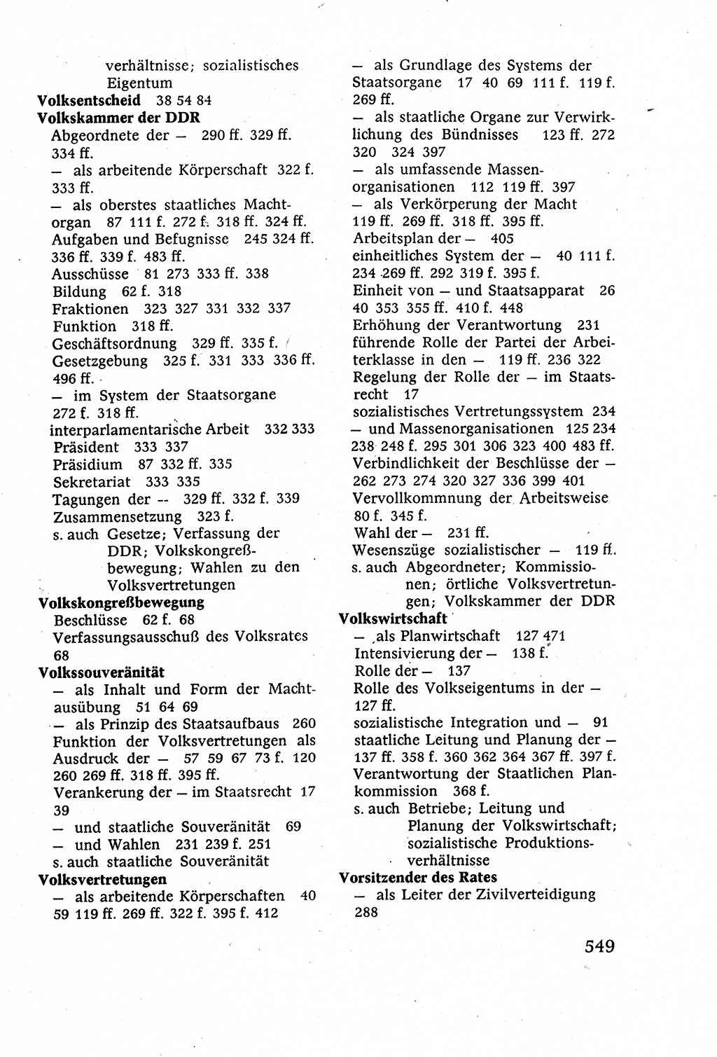Staatsrecht der DDR (Deutsche Demokratische Republik), Lehrbuch 1977, Seite 549 (St.-R. DDR Lb. 1977, S. 549)