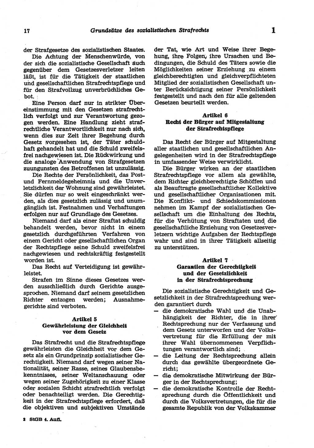 Strafgesetzbuch (StGB) der Deutschen Demokratischen Republik (DDR) und angrenzende Gesetze und Bestimmungen 1977, Seite 17 (StGB DDR Ges. Best. 1977, S. 17)