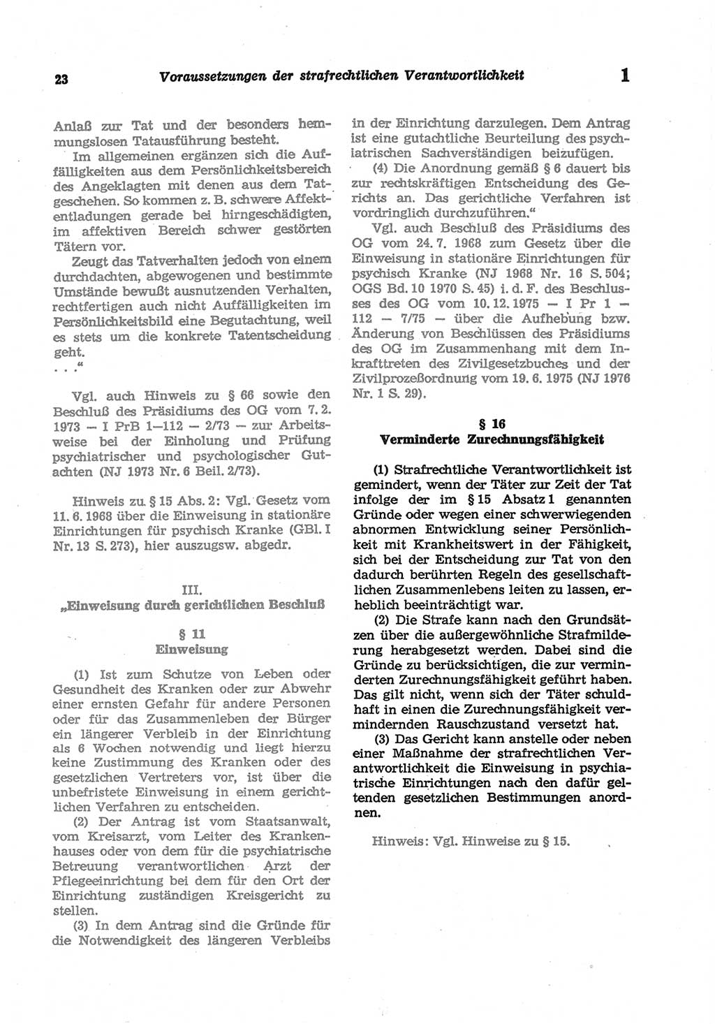 Strafgesetzbuch (StGB) der Deutschen Demokratischen Republik (DDR) und angrenzende Gesetze und Bestimmungen 1977, Seite 23 (StGB DDR Ges. Best. 1977, S. 23)