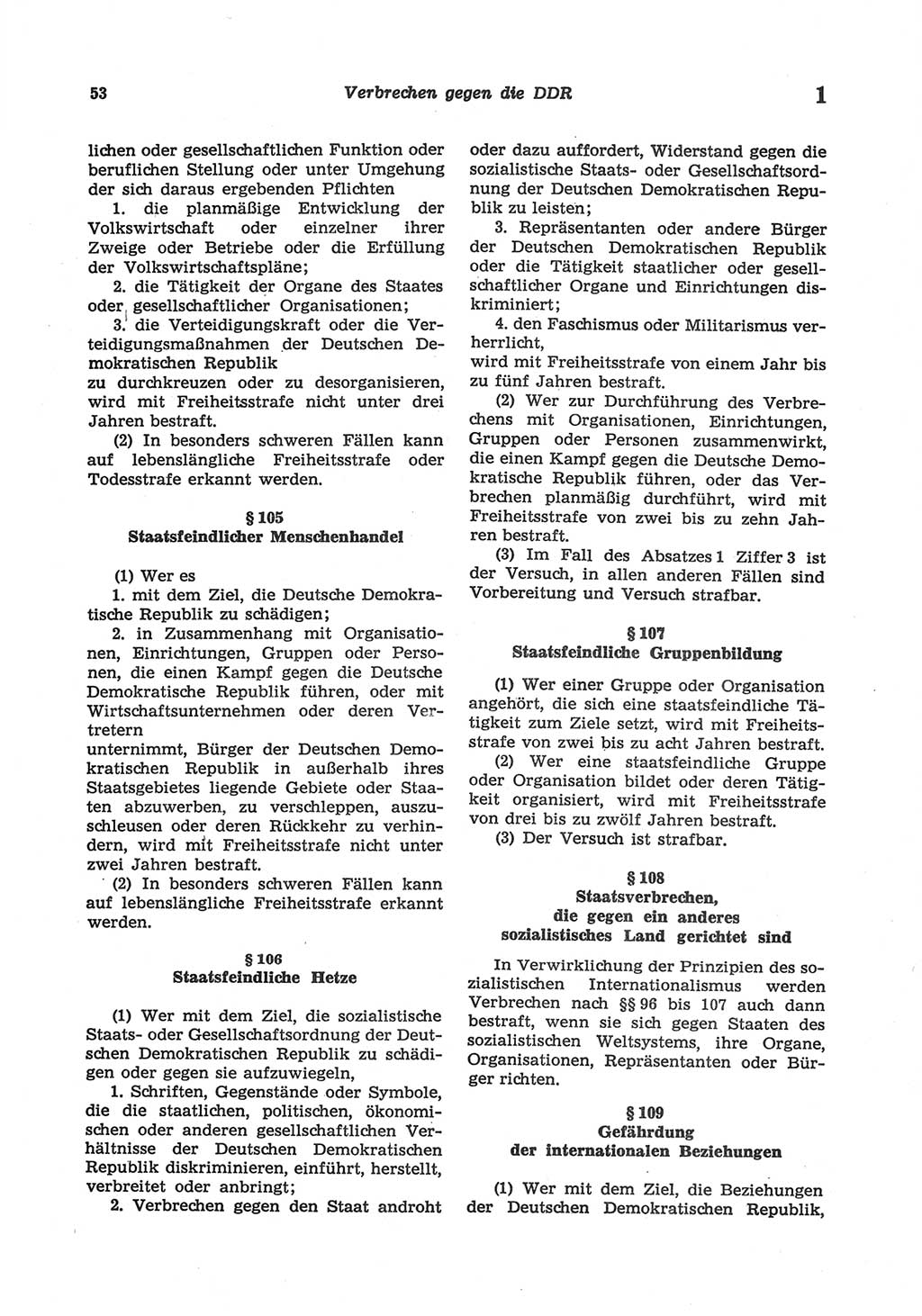 Strafgesetzbuch (StGB) der Deutschen Demokratischen Republik (DDR) und angrenzende Gesetze und Bestimmungen 1977, Seite 53 (StGB DDR Ges. Best. 1977, S. 53)