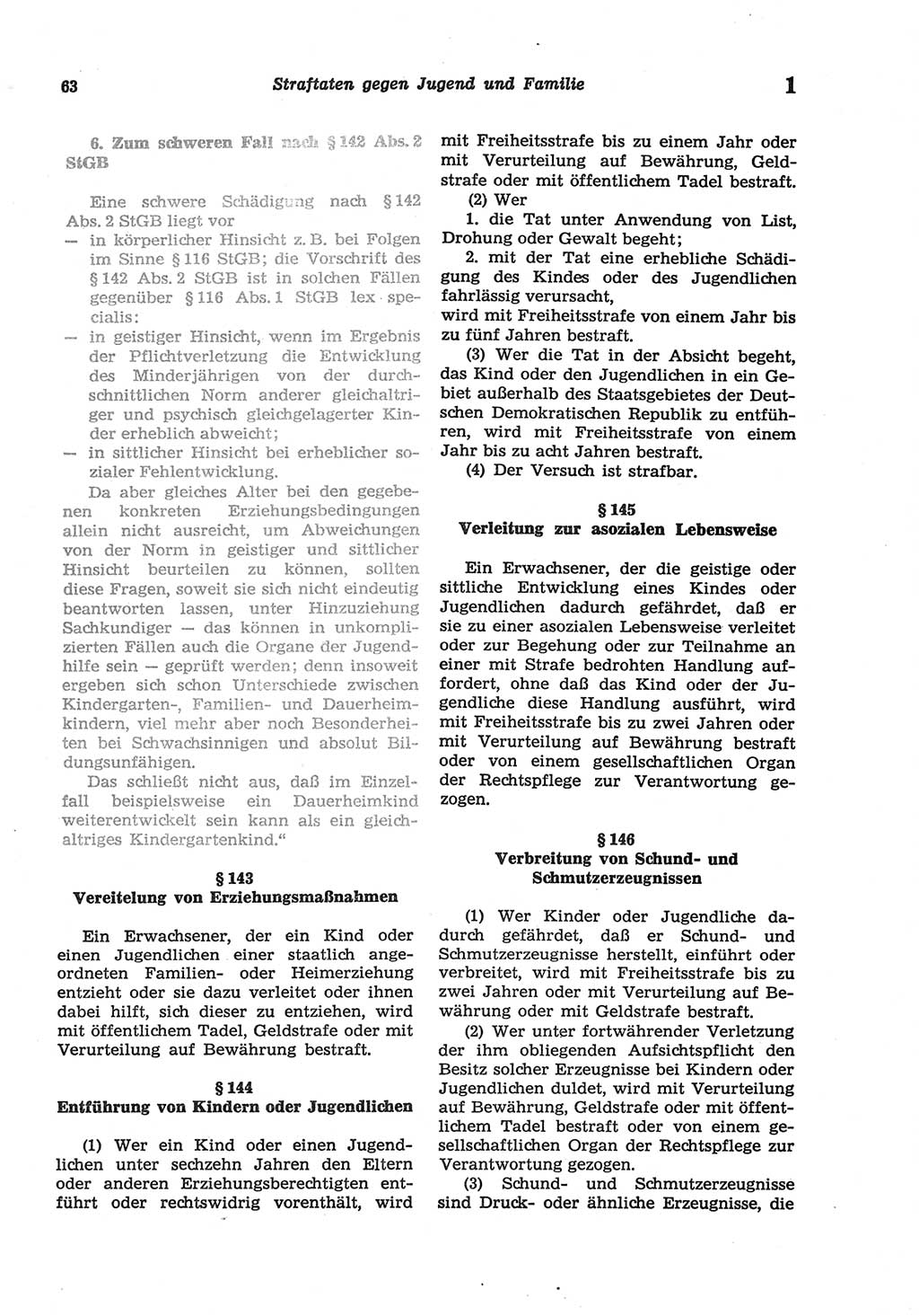Strafgesetzbuch (StGB) der Deutschen Demokratischen Republik (DDR) und angrenzende Gesetze und Bestimmungen 1977, Seite 63 (StGB DDR Ges. Best. 1977, S. 63)