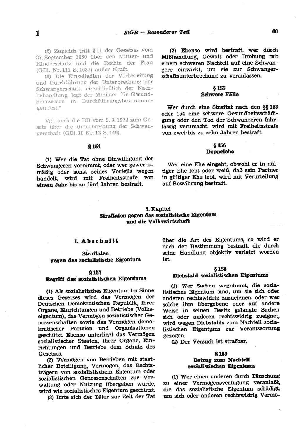 Strafgesetzbuch (StGB) der Deutschen Demokratischen Republik (DDR) und angrenzende Gesetze und Bestimmungen 1977, Seite 66 (StGB DDR Ges. Best. 1977, S. 66)