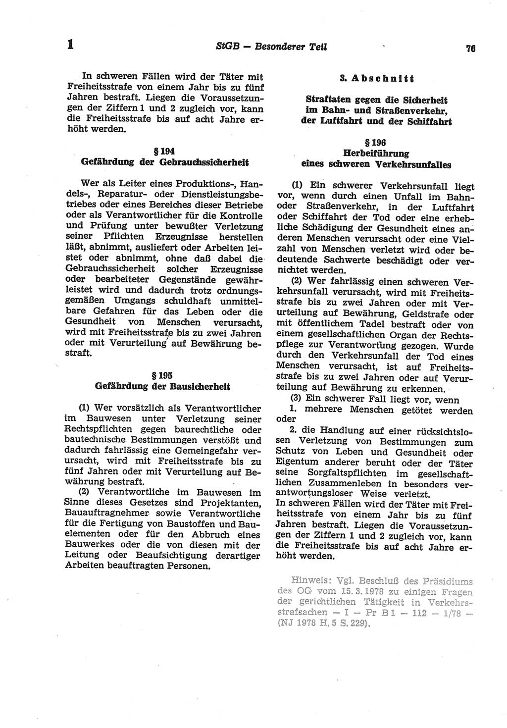 Strafgesetzbuch (StGB) der Deutschen Demokratischen Republik (DDR) und angrenzende Gesetze und Bestimmungen 1977, Seite 76 (StGB DDR Ges. Best. 1977, S. 76)