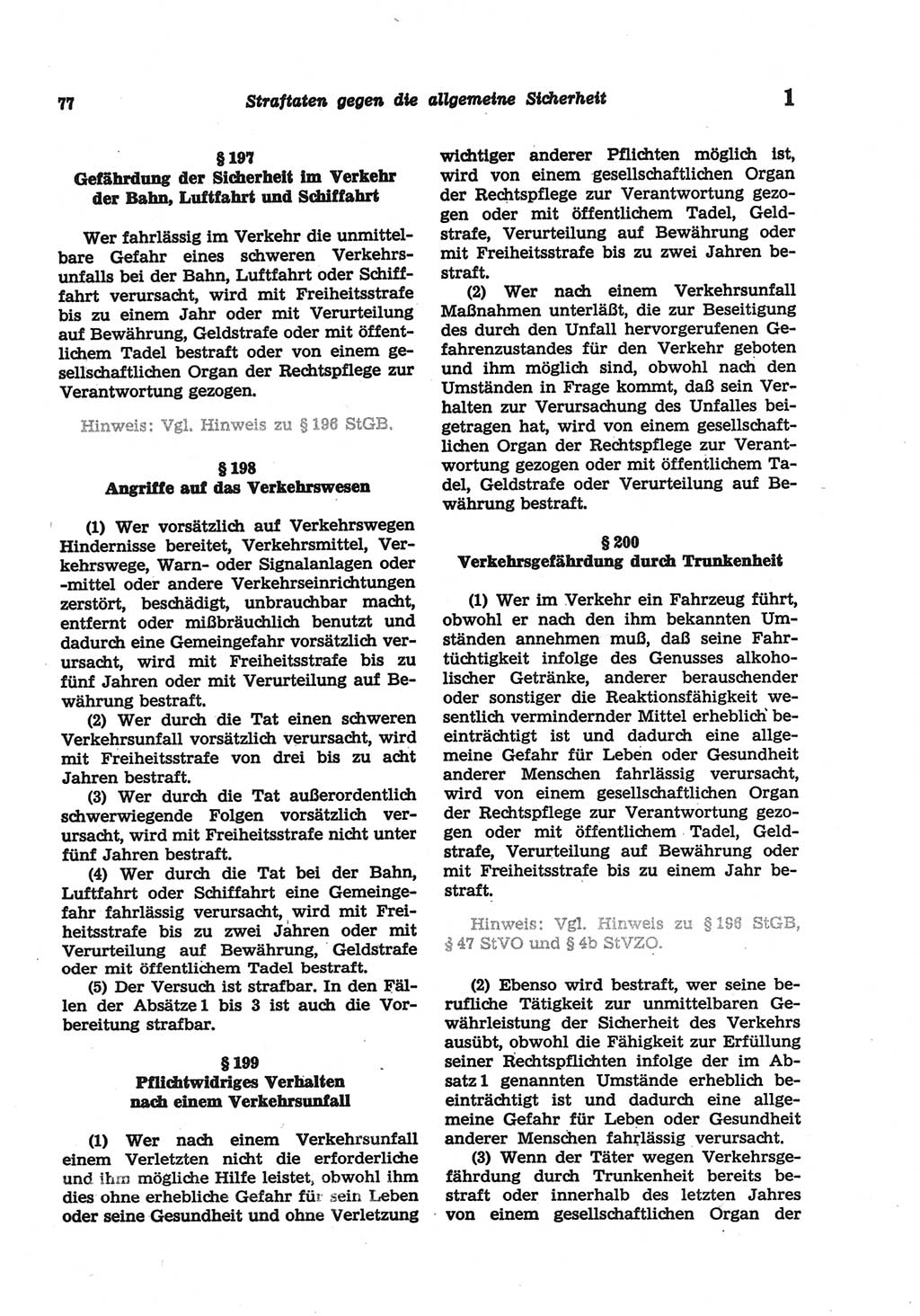 Strafgesetzbuch (StGB) der Deutschen Demokratischen Republik (DDR) und angrenzende Gesetze und Bestimmungen 1977, Seite 77 (StGB DDR Ges. Best. 1977, S. 77)