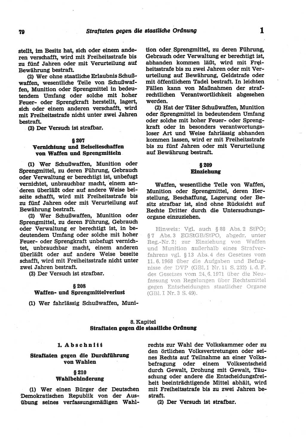 Strafgesetzbuch (StGB) der Deutschen Demokratischen Republik (DDR) und angrenzende Gesetze und Bestimmungen 1977, Seite 79 (StGB DDR Ges. Best. 1977, S. 79)