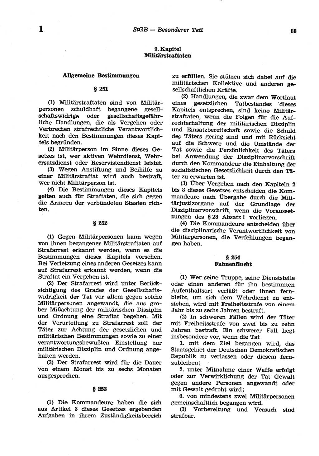 Strafgesetzbuch (StGB) der Deutschen Demokratischen Republik (DDR) und angrenzende Gesetze und Bestimmungen 1977, Seite 88 (StGB DDR Ges. Best. 1977, S. 88)