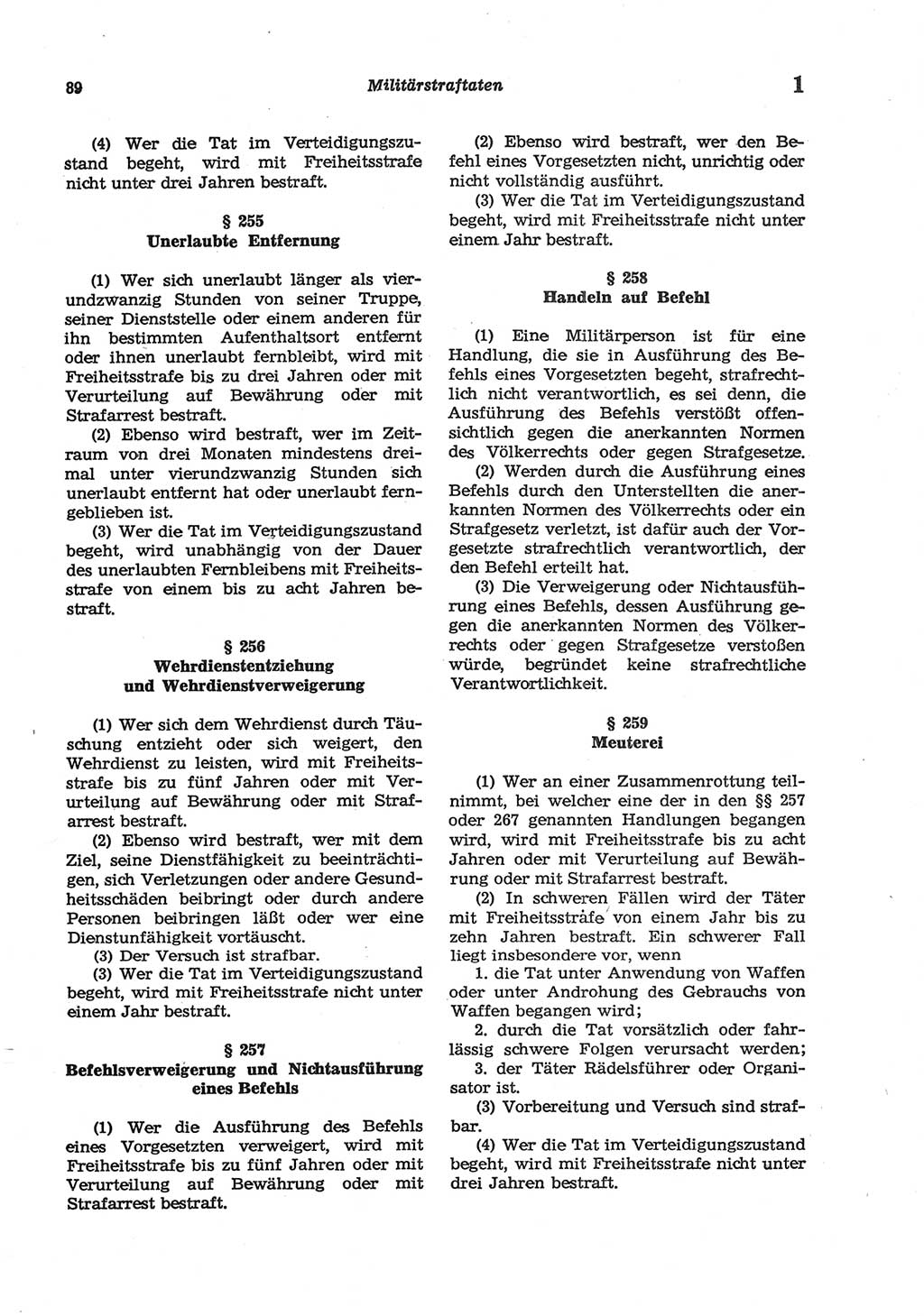 Strafgesetzbuch (StGB) der Deutschen Demokratischen Republik (DDR) und angrenzende Gesetze und Bestimmungen 1977, Seite 89 (StGB DDR Ges. Best. 1977, S. 89)